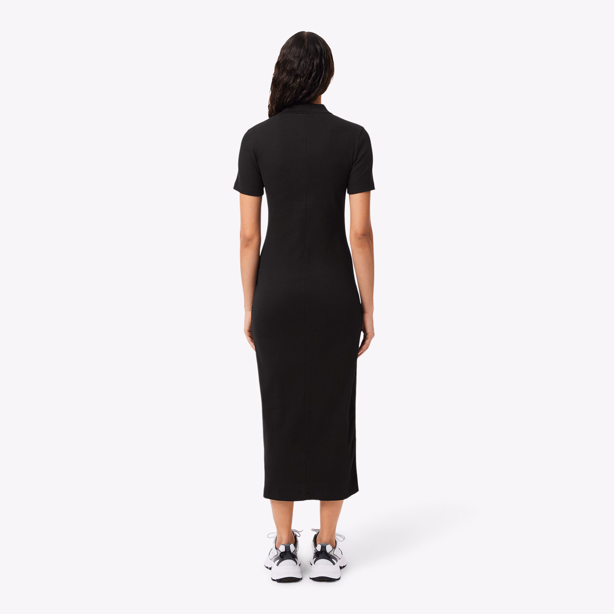 Women's Long Ribbed Cotton Polo Dress