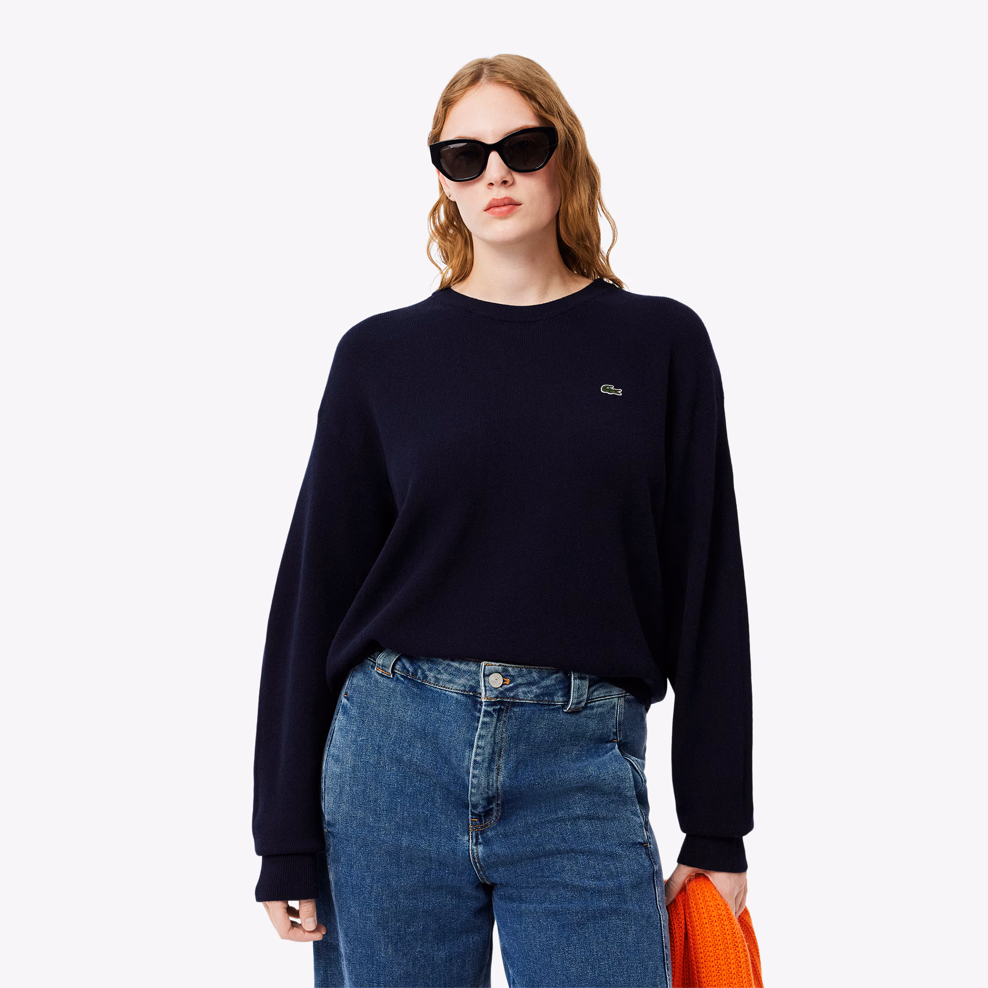 Women's Relaxed Fit Wool Moss Stitch Sweater