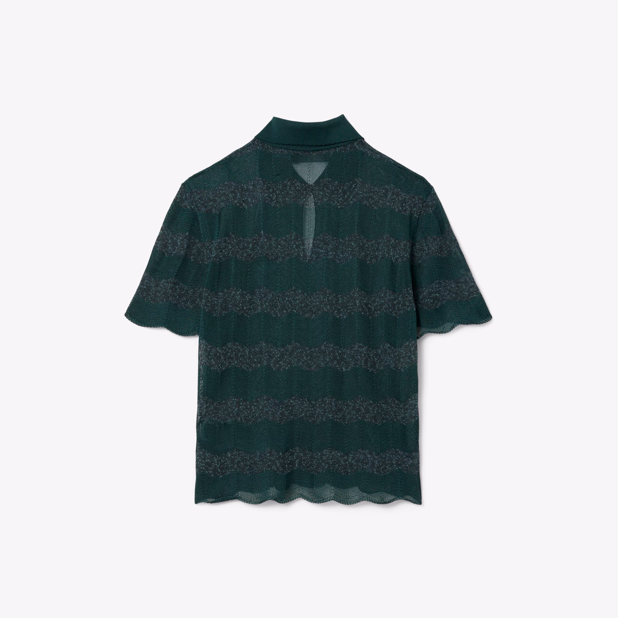 Runway Pointelle Polo Collar Sweater