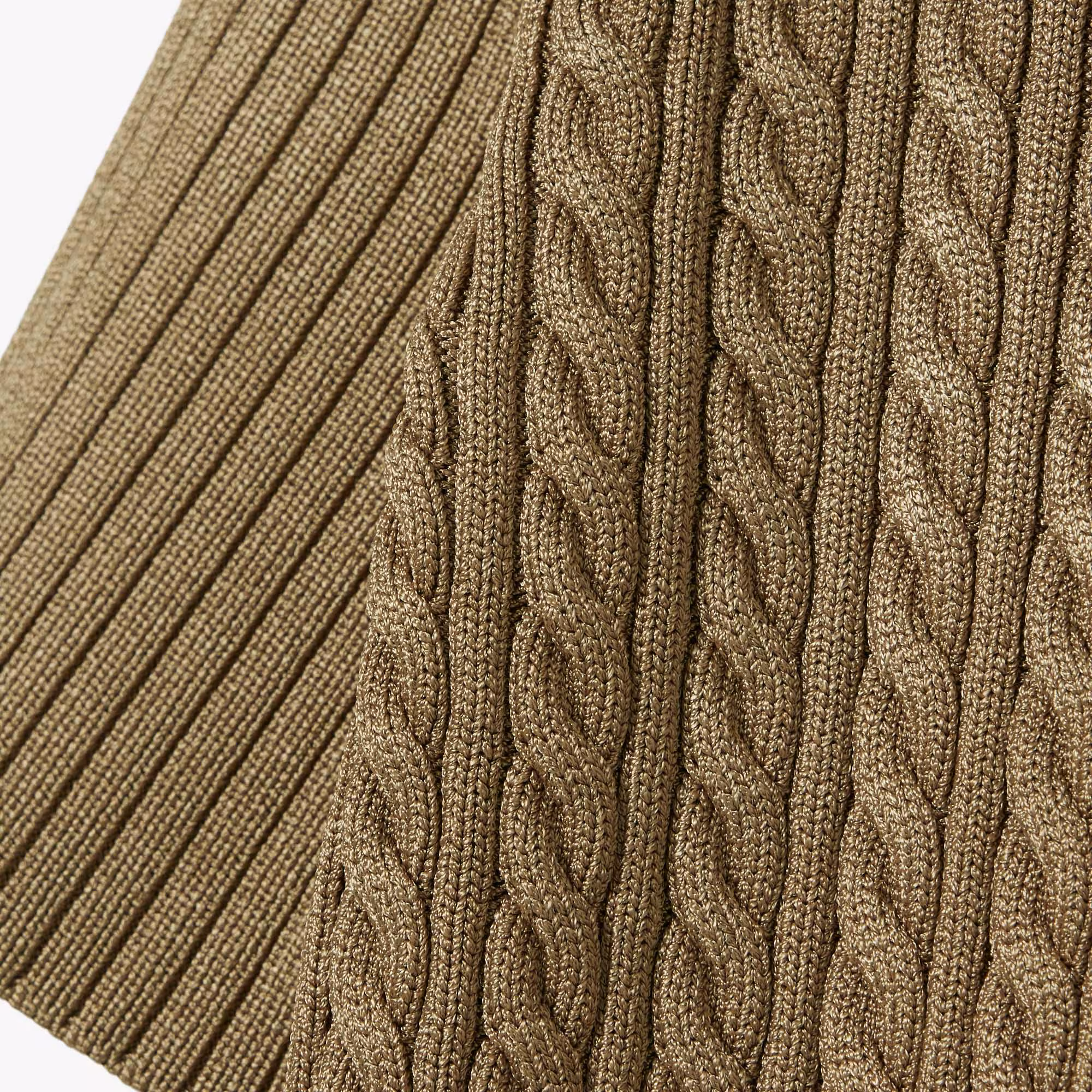Runway Cable Knit Polo Collar Sweater