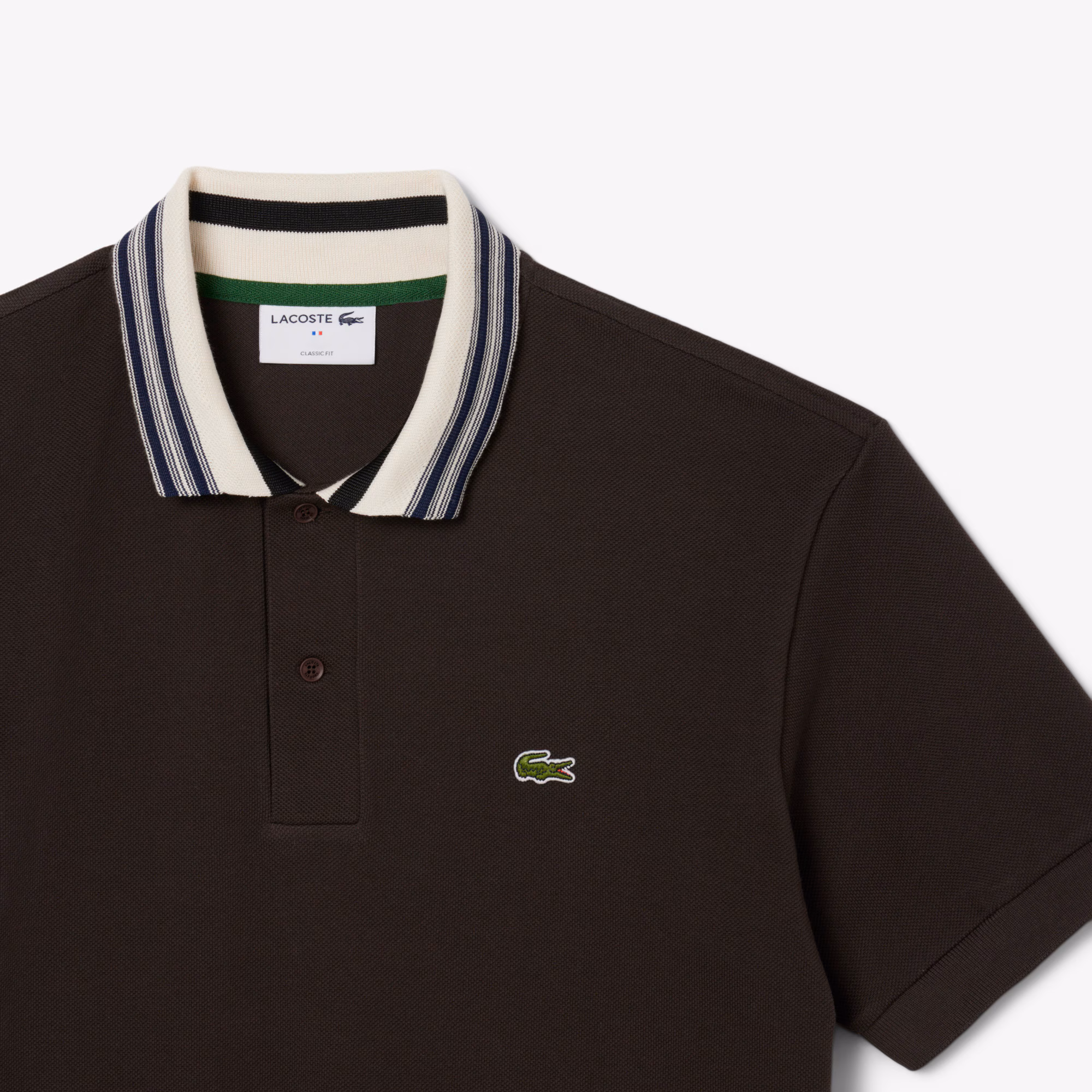 Men's Made In France Classic Fit Stripe Collar Polo