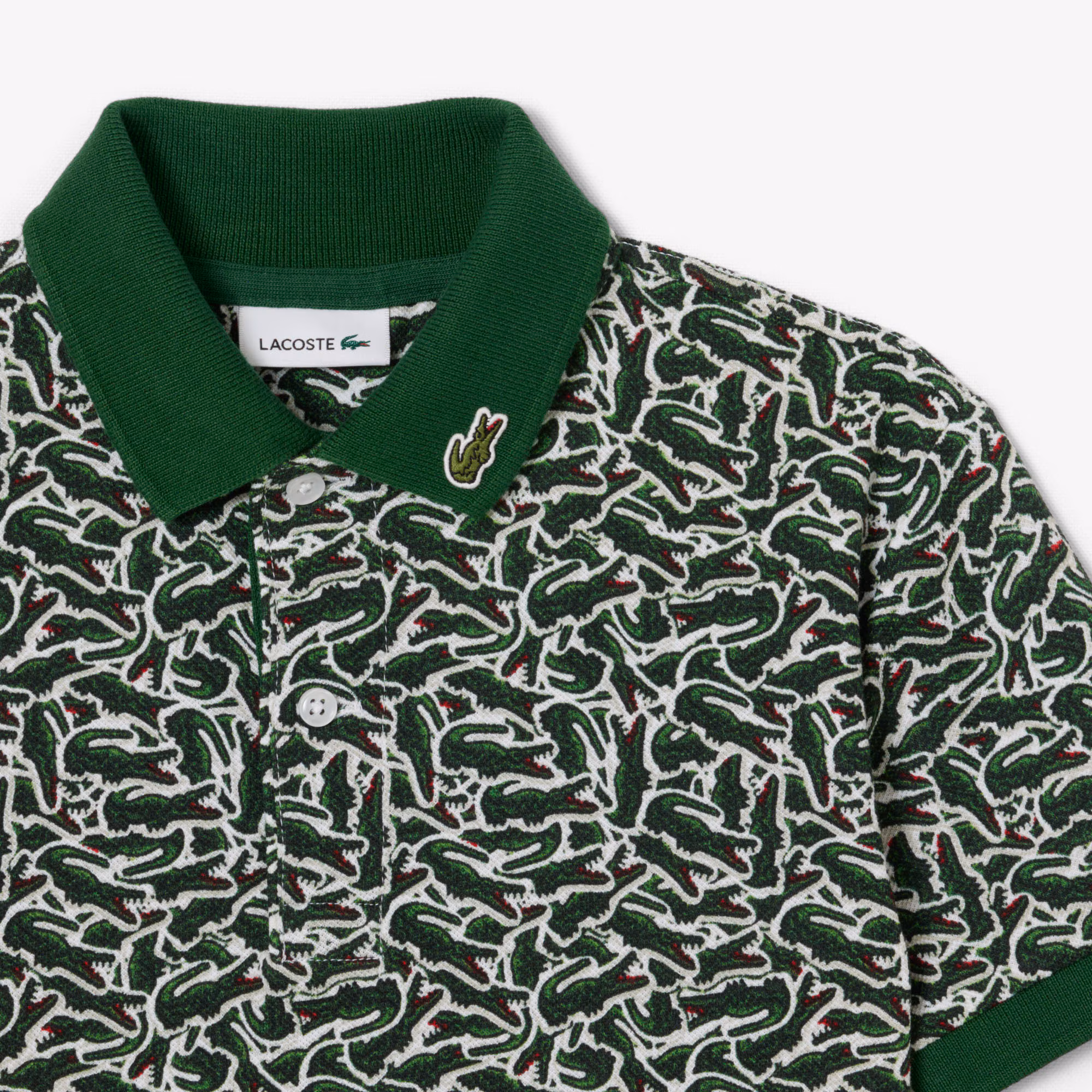 Boys' Crocodile Print Piqué Polo