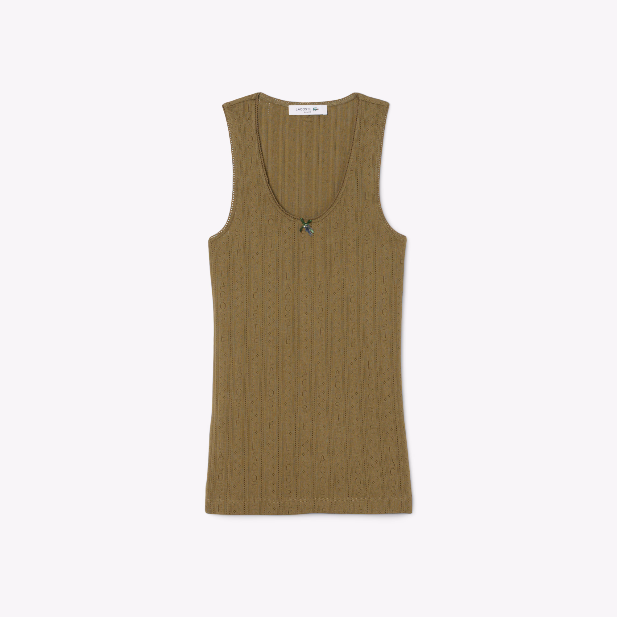 Women's Slim Fit Pointelle Knit Cotton Tank Top