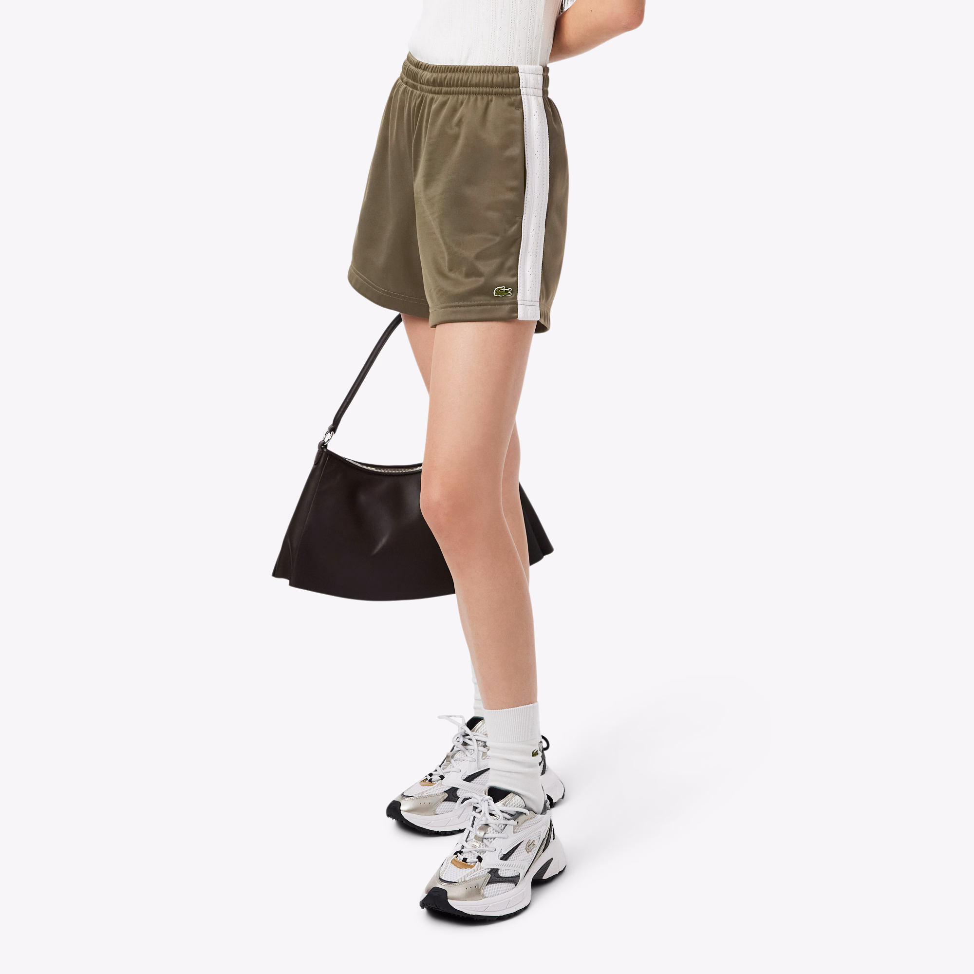 Women's Satin Jersey Pointelle Stripe Shorts