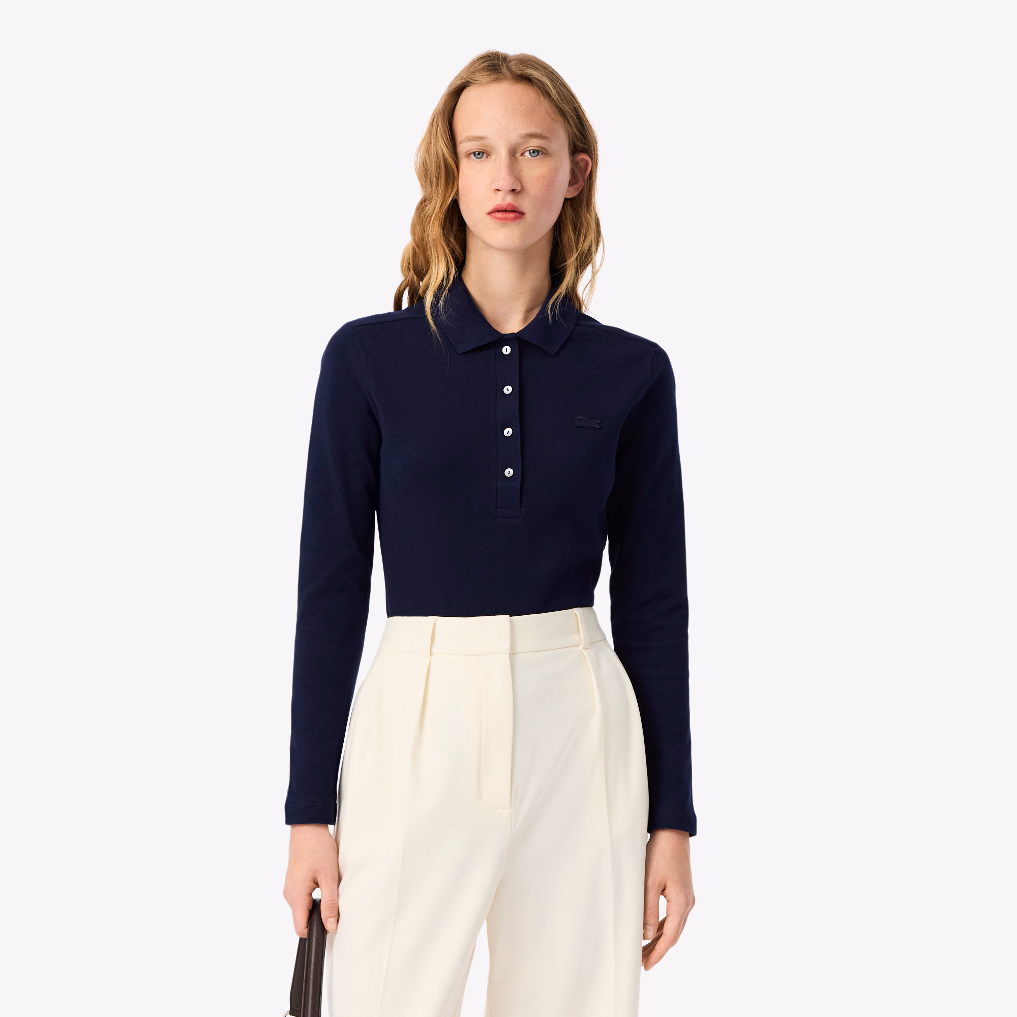 Women's Slim Fit L.12.D Stretch Mini Piqué Polo