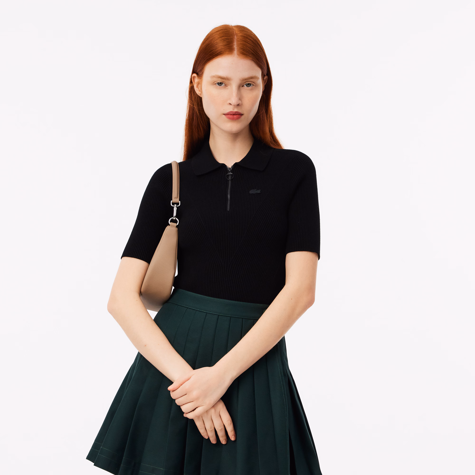 Women's 3D Ribbed Knit Polo