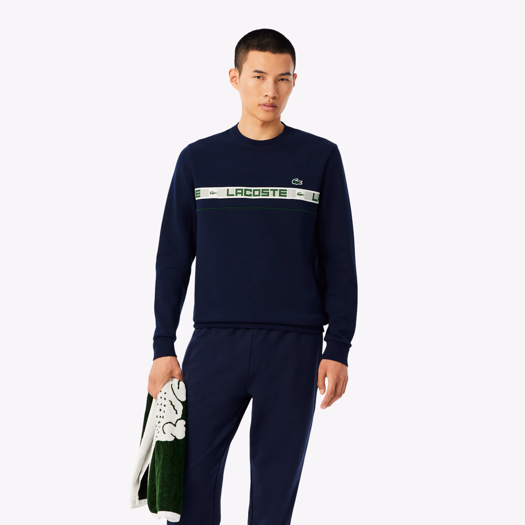 Men's Branded Stripe Tennis Sweatshirt