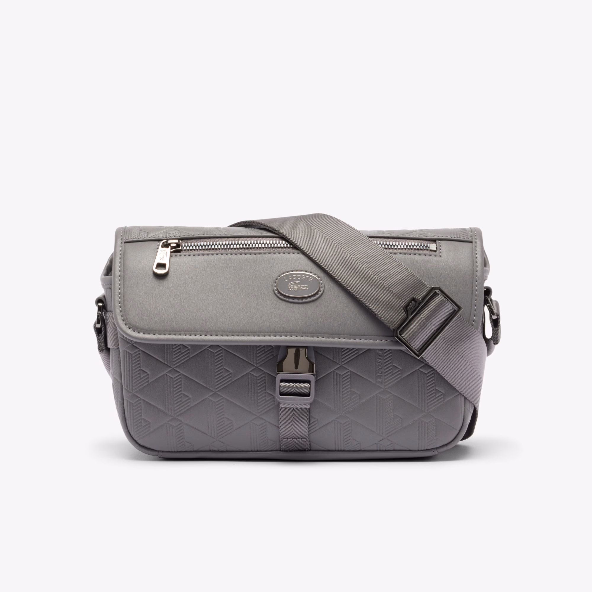 Small Monogram Leather Flap Satchel