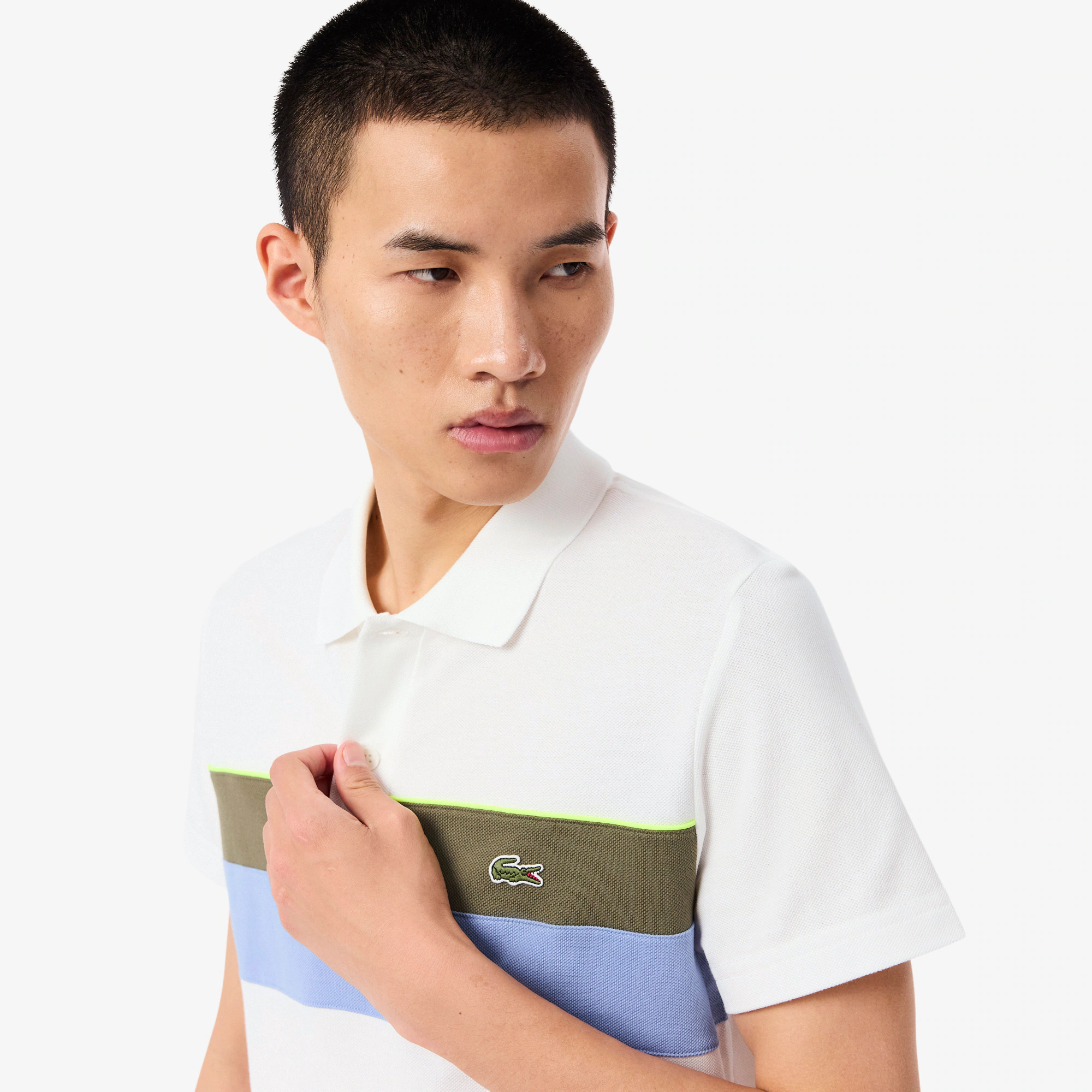 Men's Regular Fit Colorblock Petit Piqué Polo