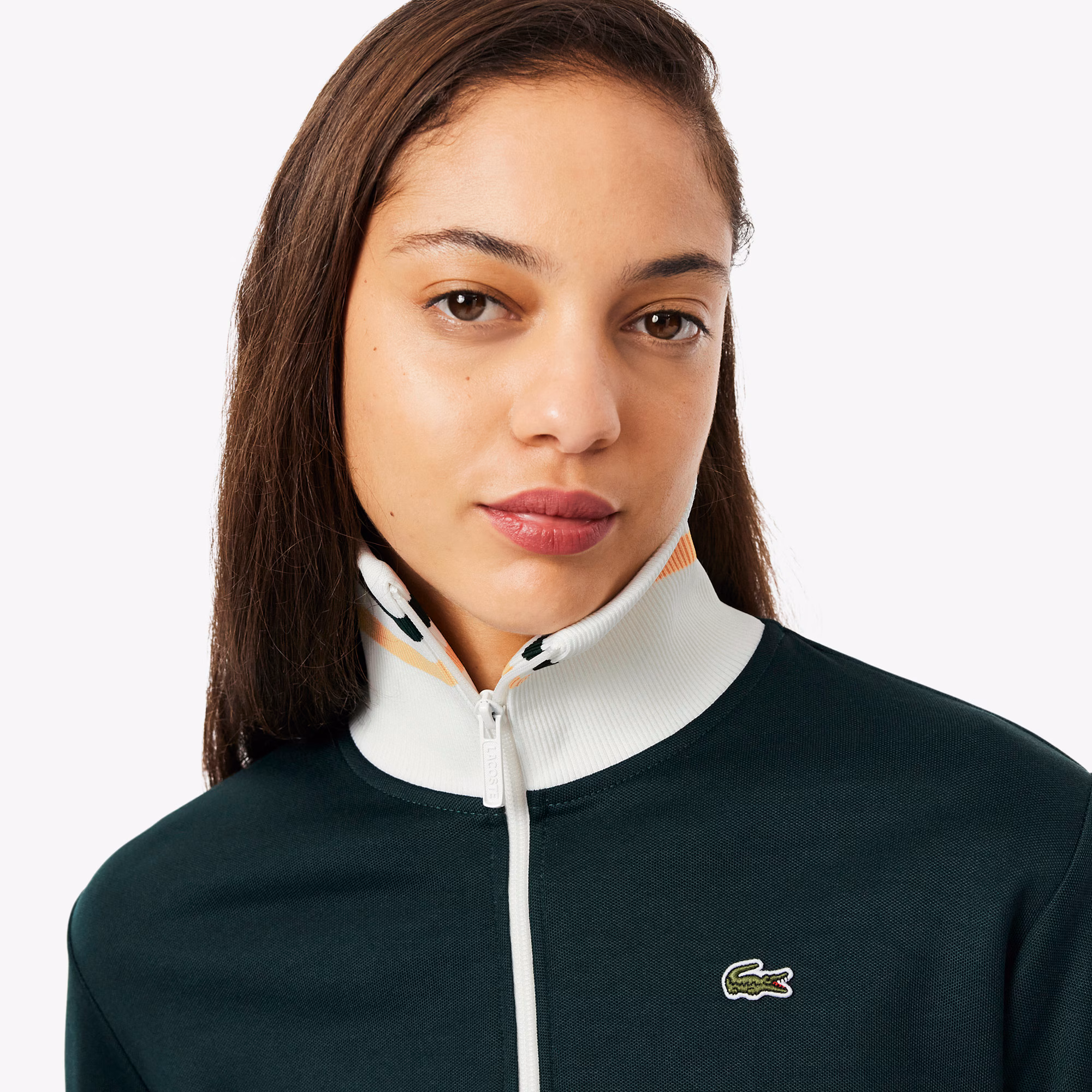 Women's Zip-Up Stripe Accent Sweatshirt