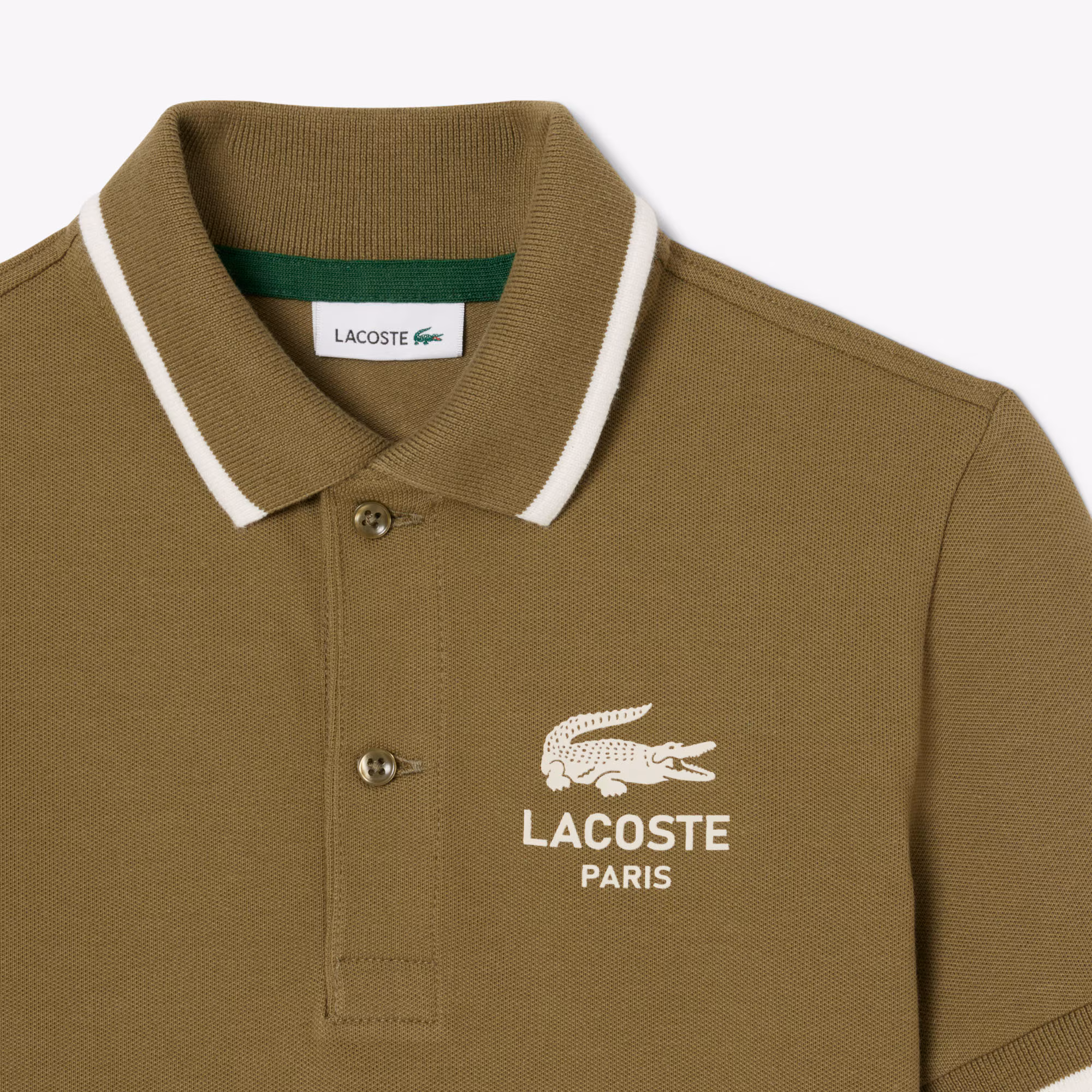 Boys' Stripe Collar Petit Piqué Polo