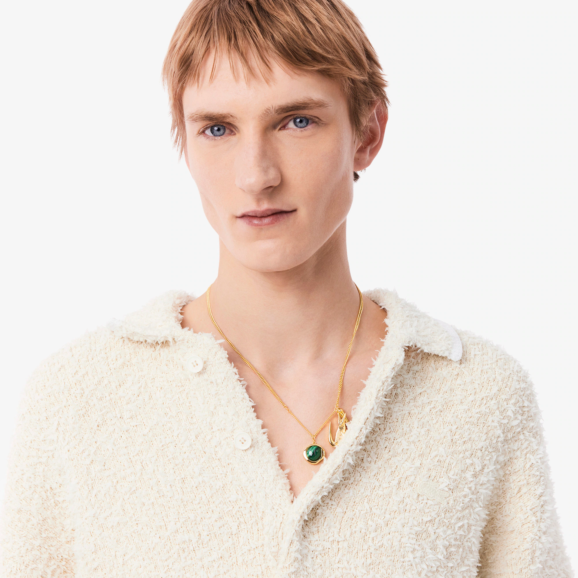 Men's Runway Bouclé Knit Polo