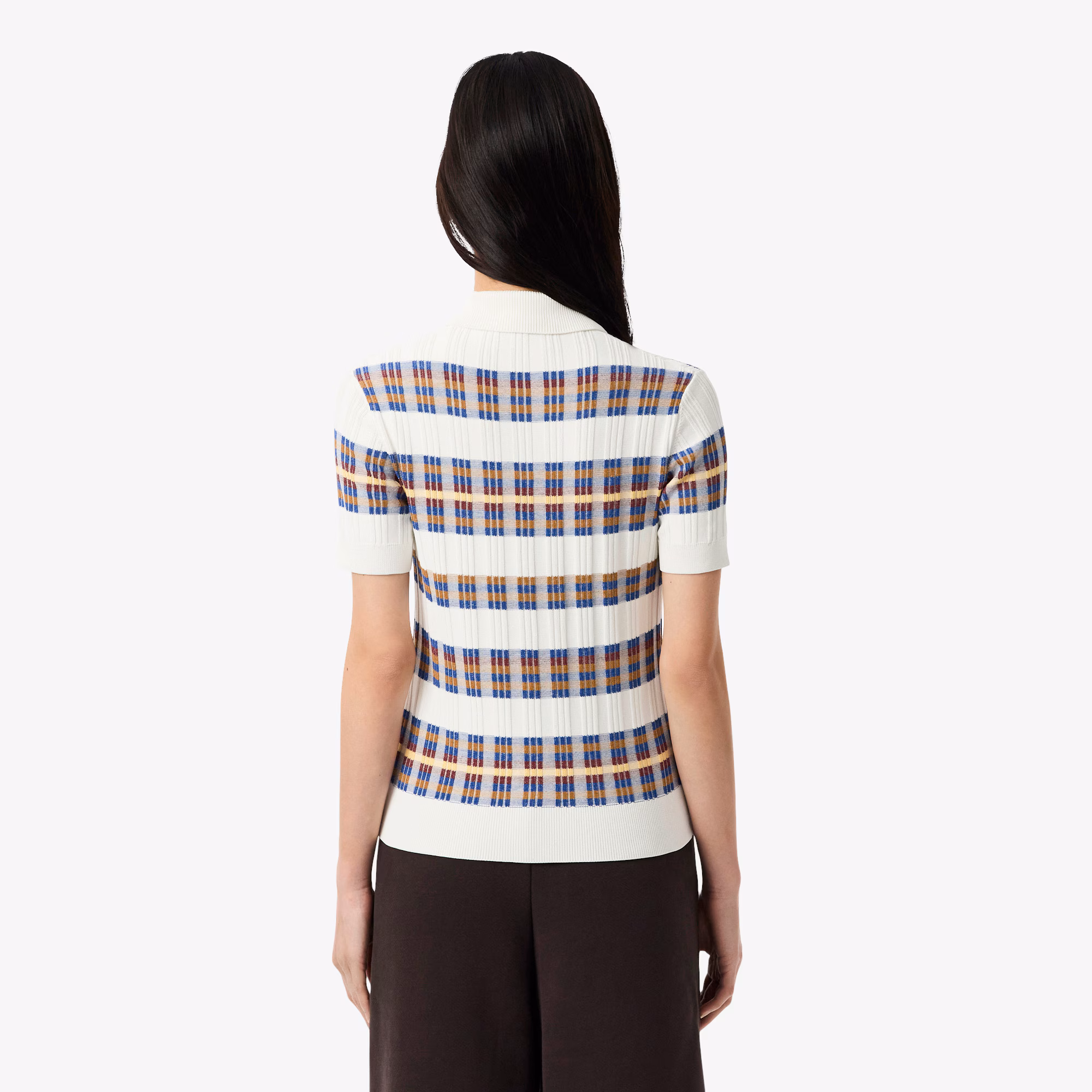 Women's Ribbed Knit Polo Collar Sweater