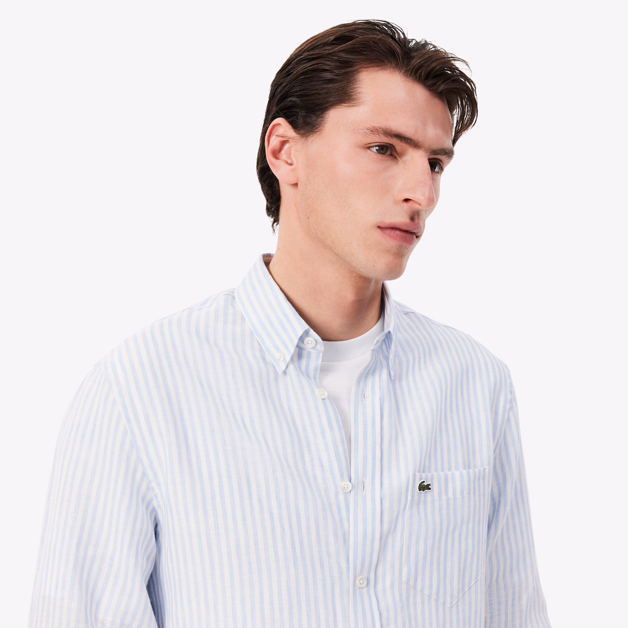 Men's Regular Fit Striped Linen Shirt