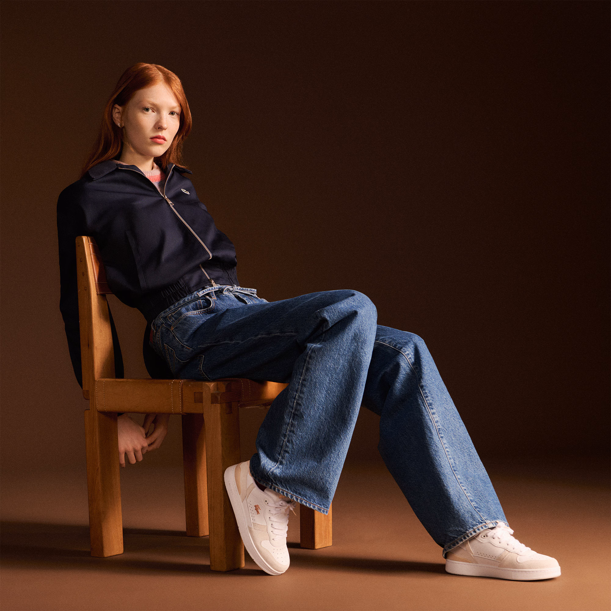 Women's T-Clip Set Leather Sneakers