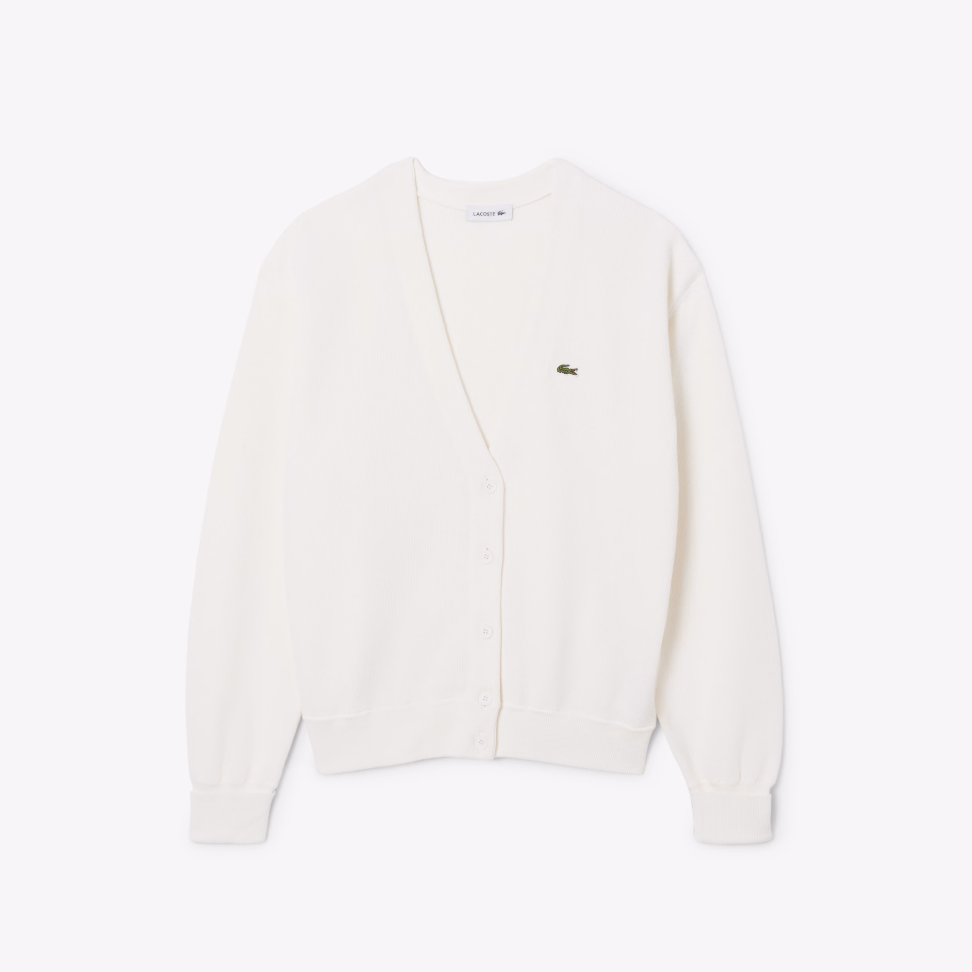 Women's V-Neck Moss Stitch Cotton Cardigan