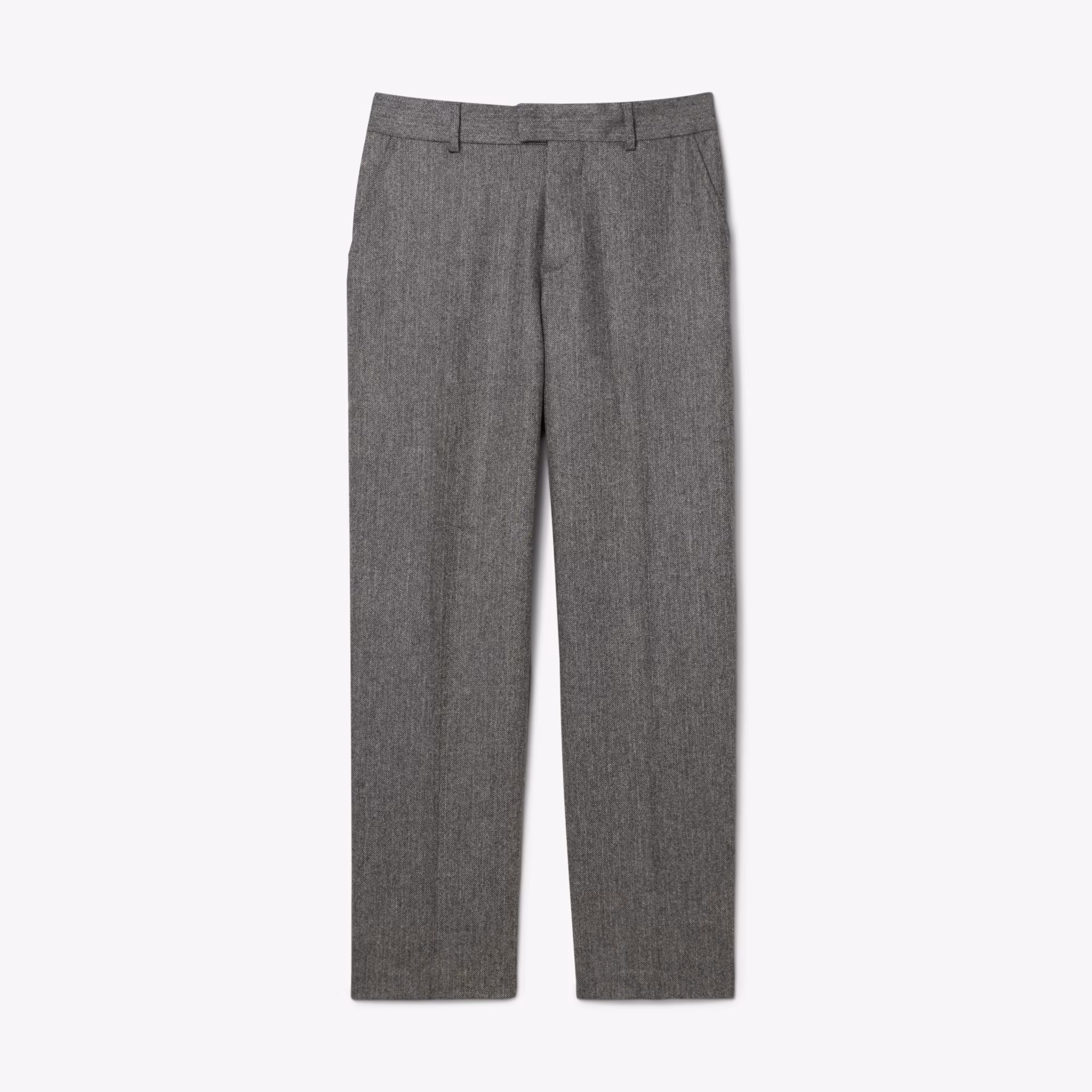 Men's Straight Fit Chevron Wool Pants