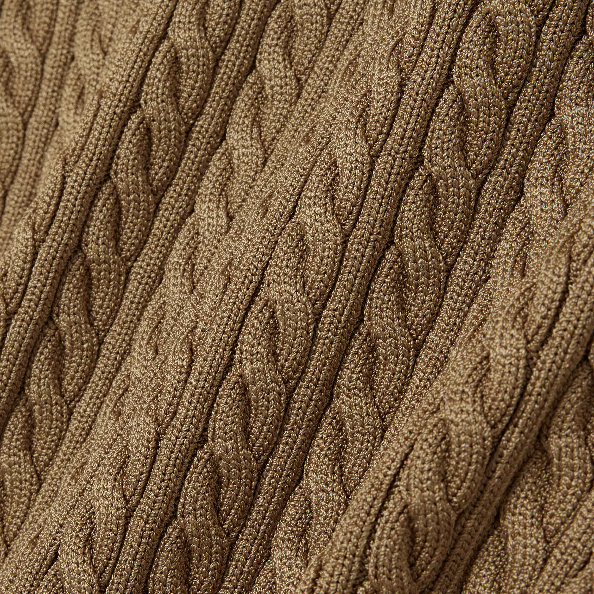 Runway Cable Knit Polo Collar Sweater