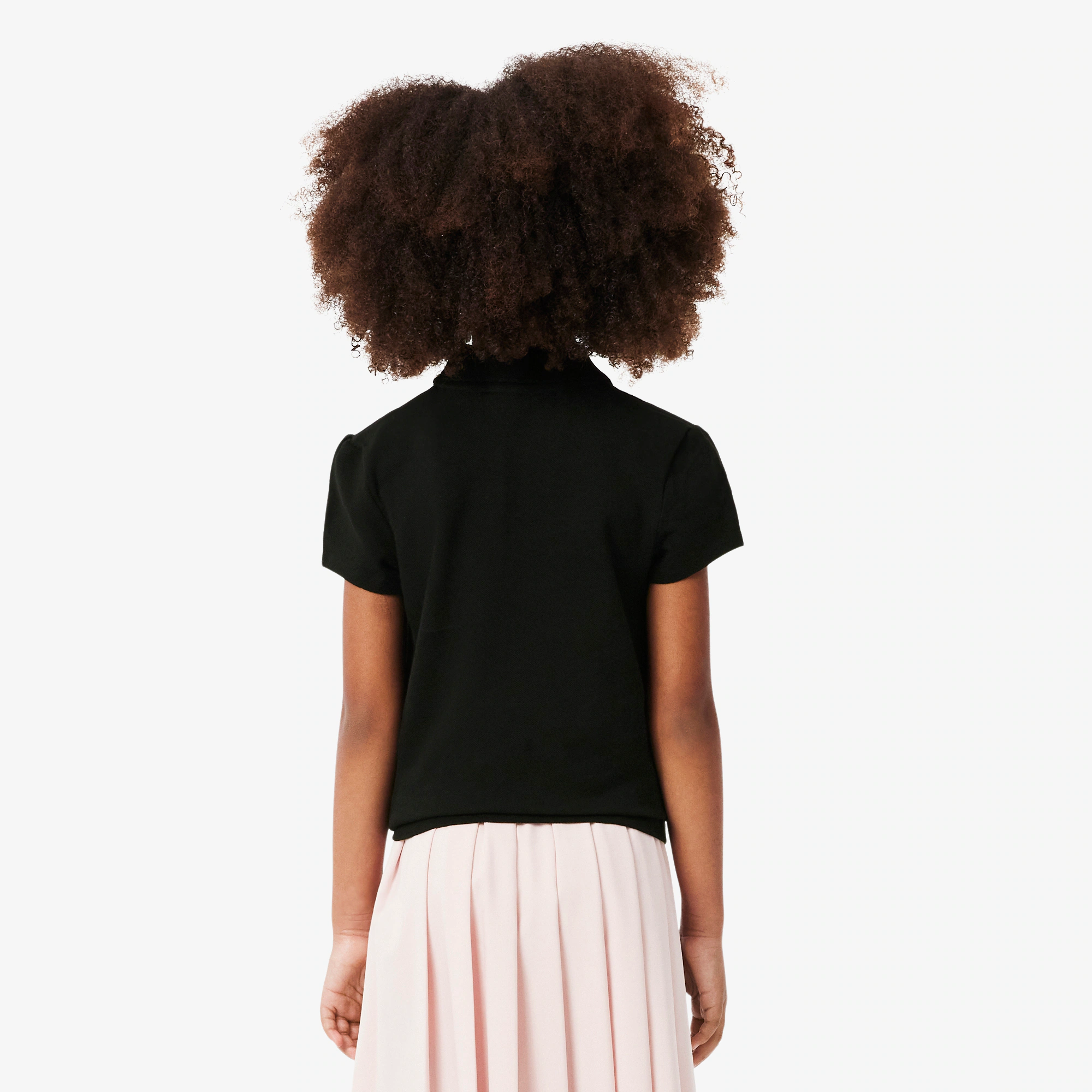 Girls' Scalloped Collar Piqué Polo