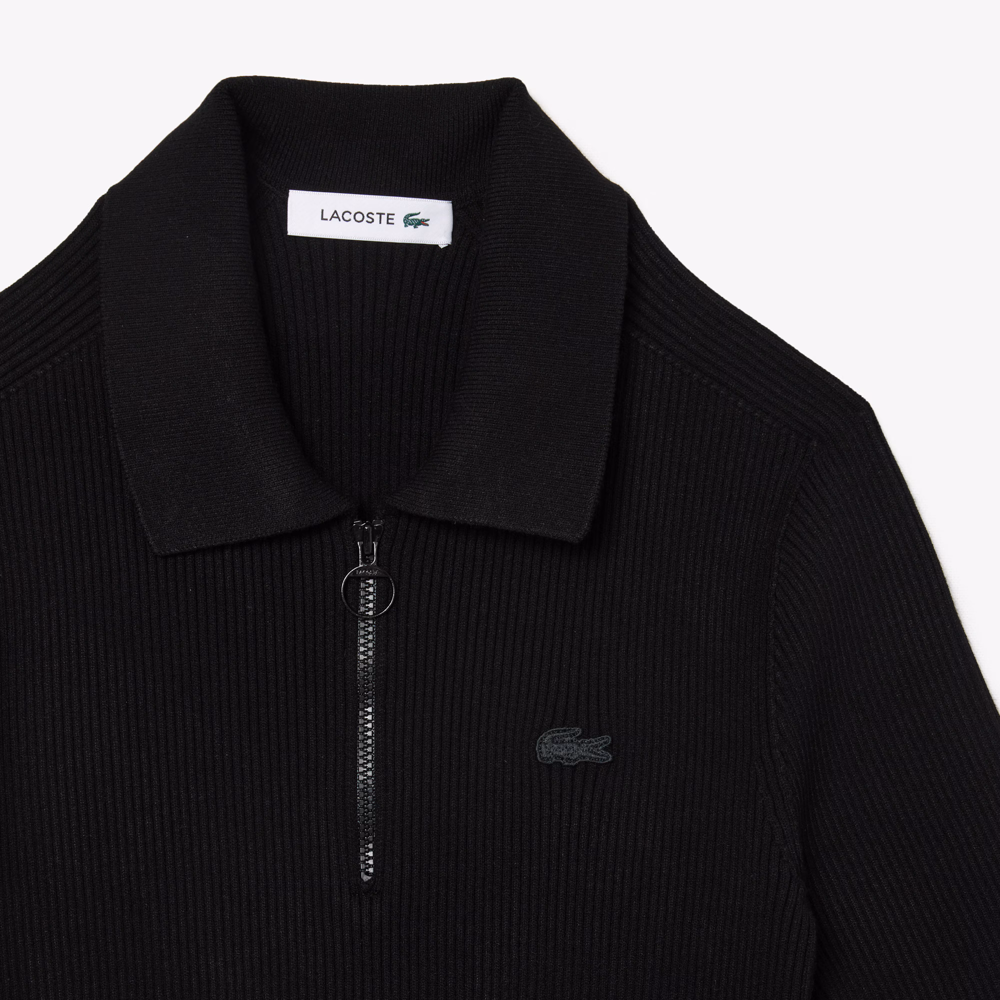 Women's 3D Rib Knit Zip-Up Polo Dress