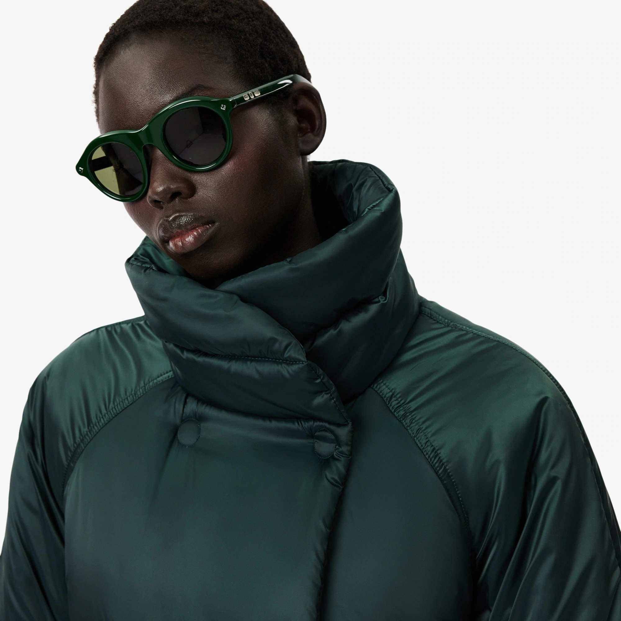 Runway Long Iridescent Puffed Jacket