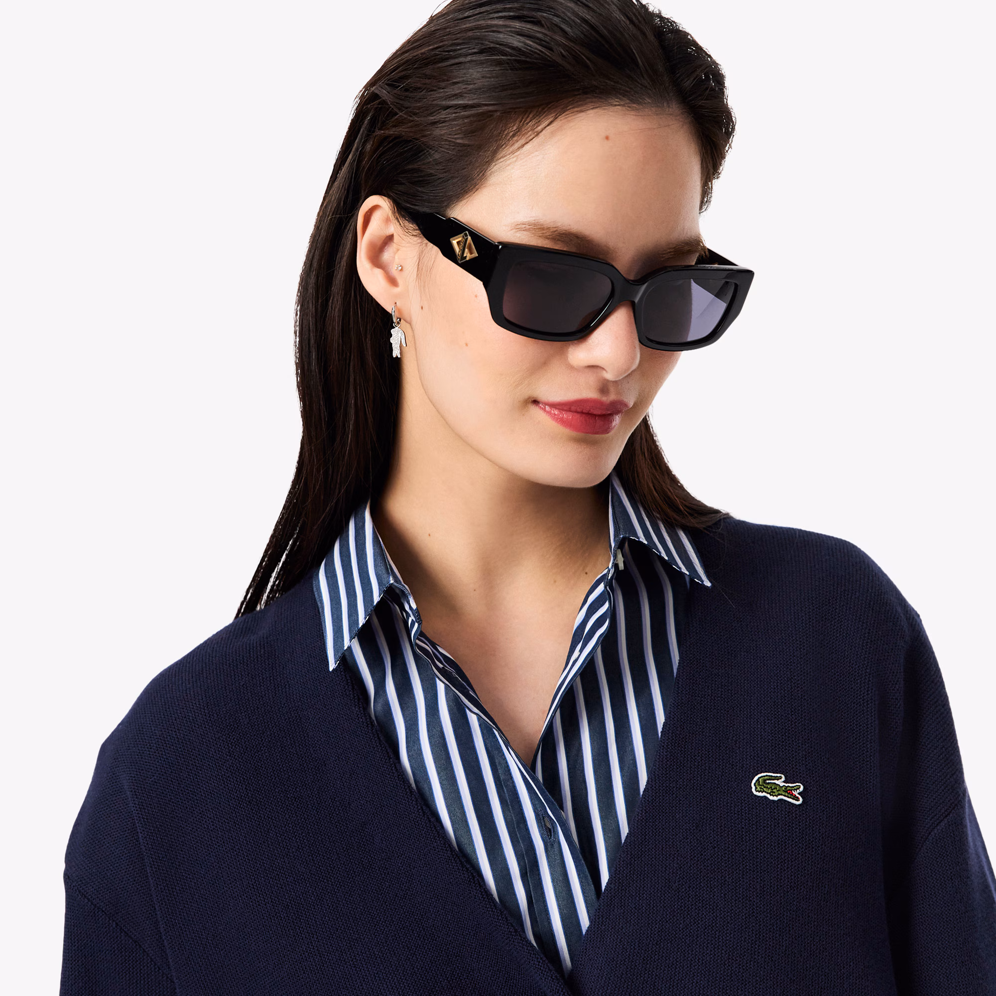 Women's V-Neck Moss Stitch Cotton Cardigan