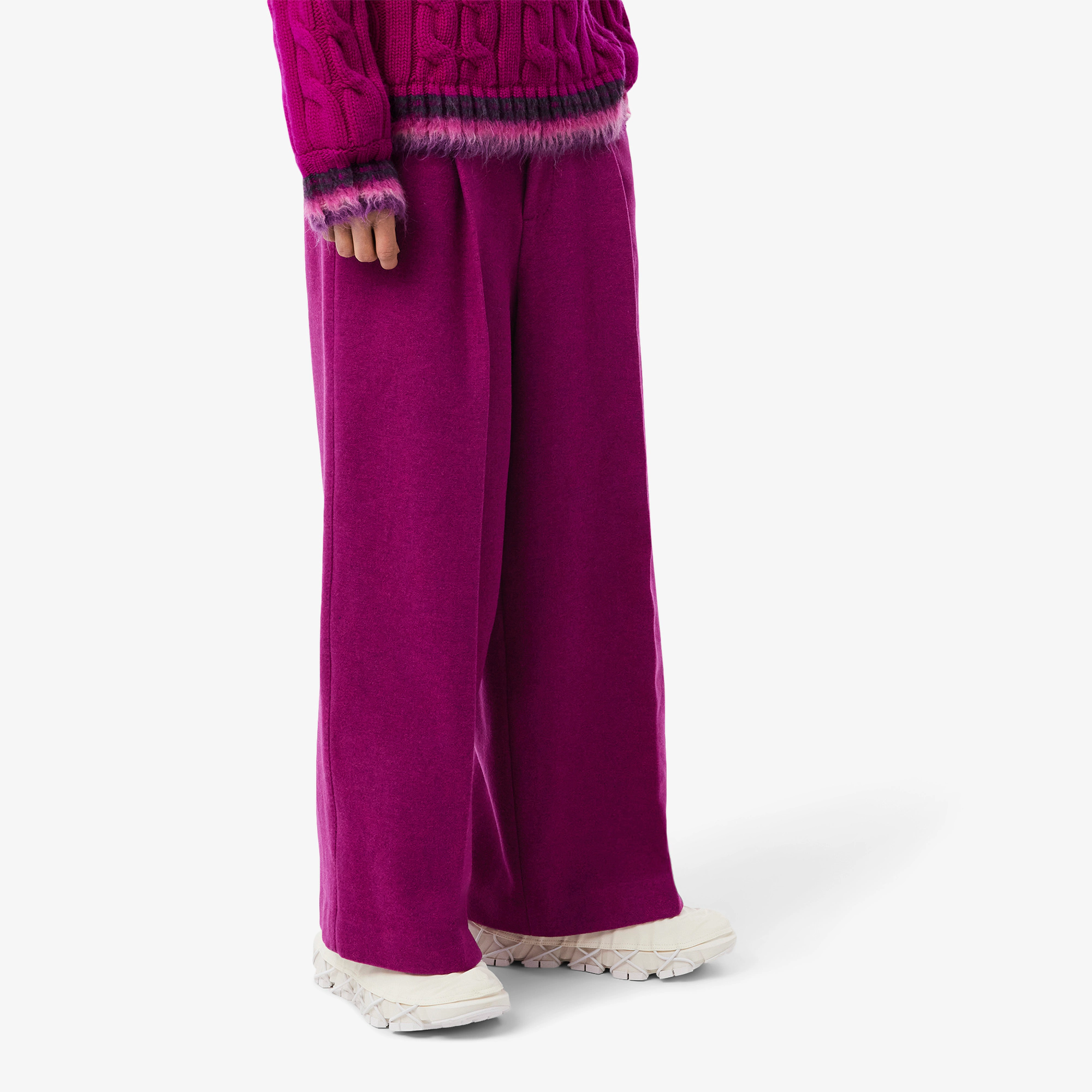 Runway Slub Wool Wide Fit Tailored Pants