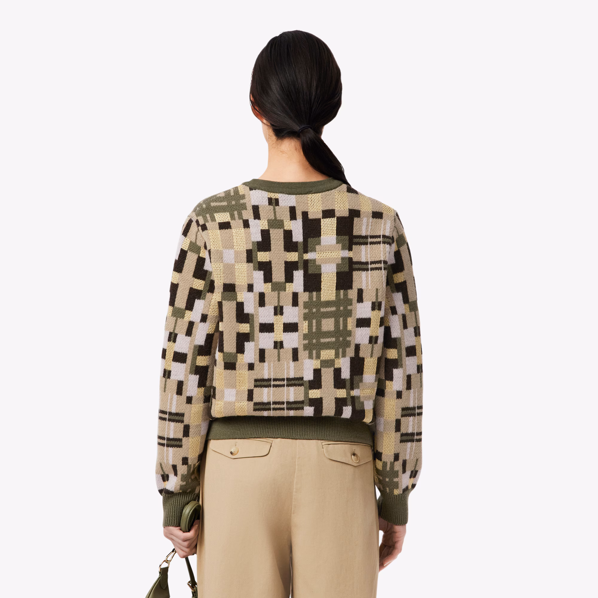 Women's Crew Neck Wool Graphic Sweater