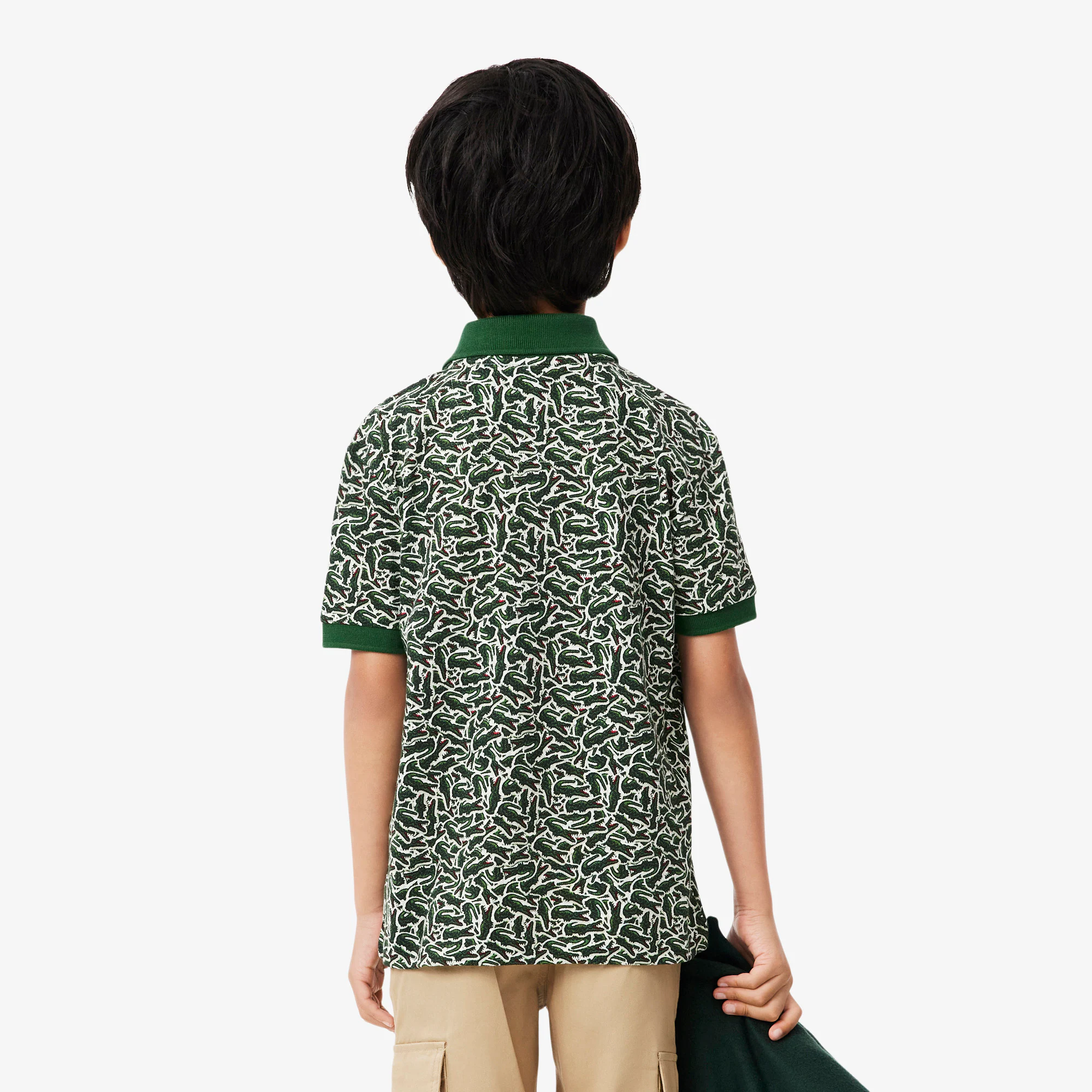 Boys' Crocodile Print Piqué Polo