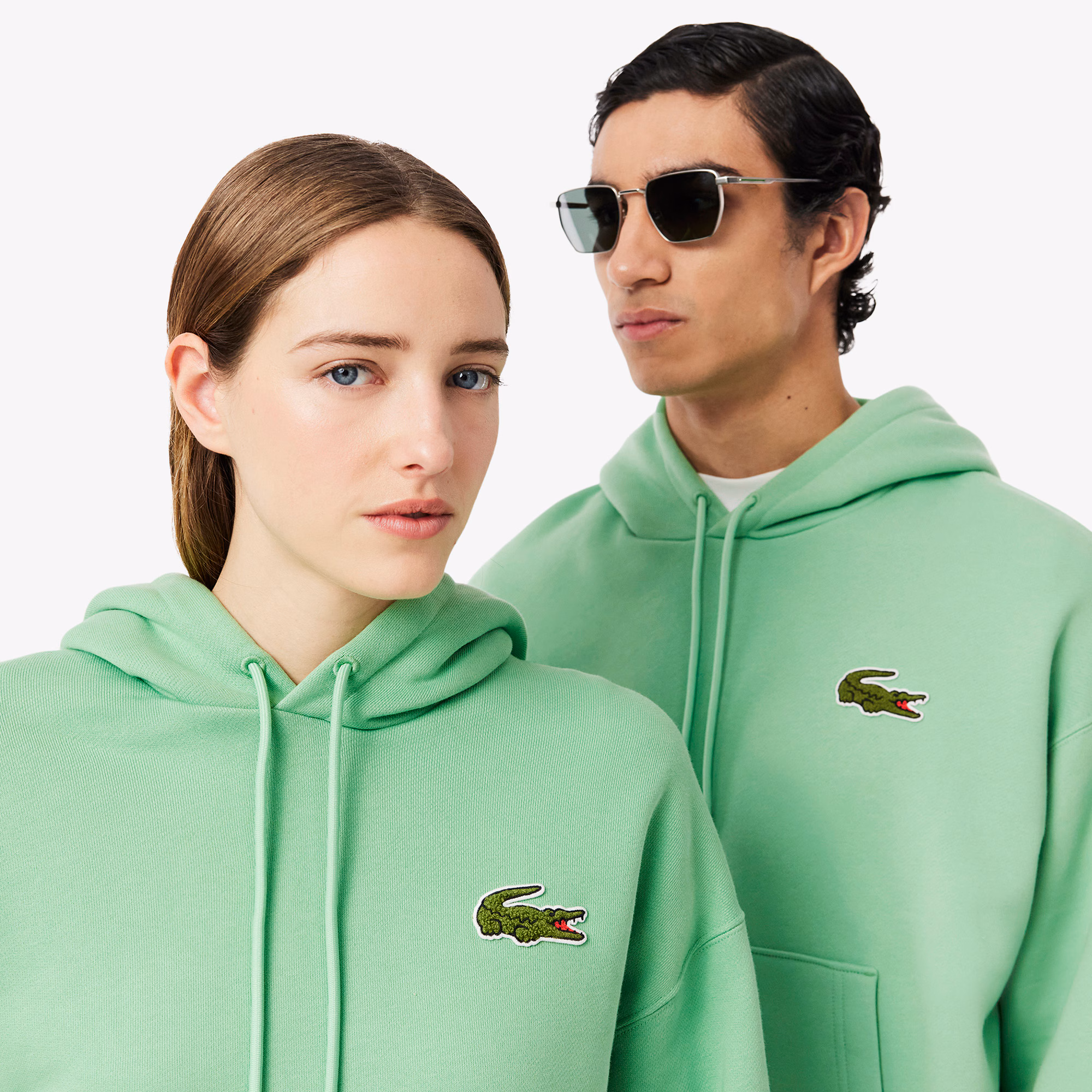 Unisex Loose Fit Badge Accent Hoodie