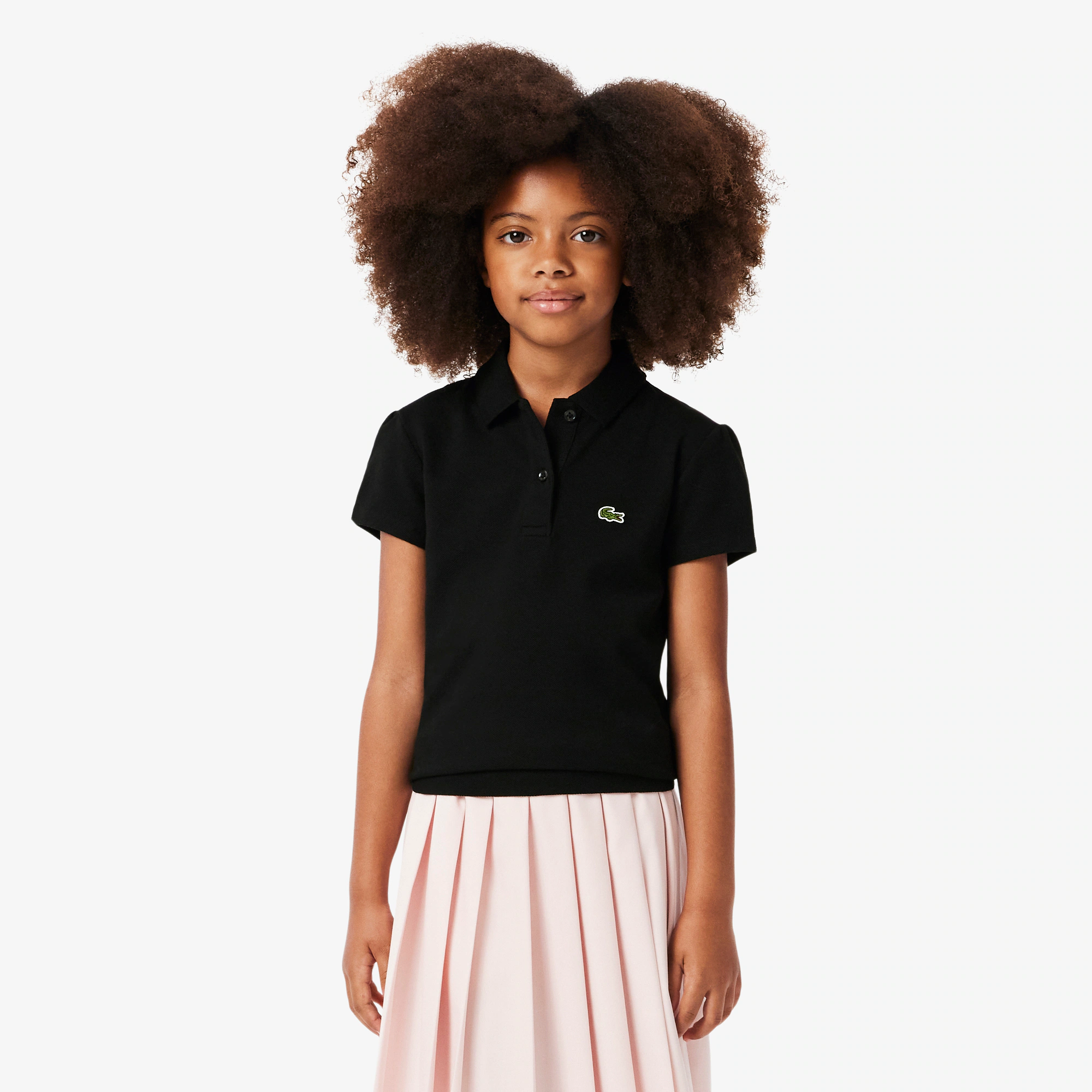 Girls' Scalloped Collar Piqué Polo