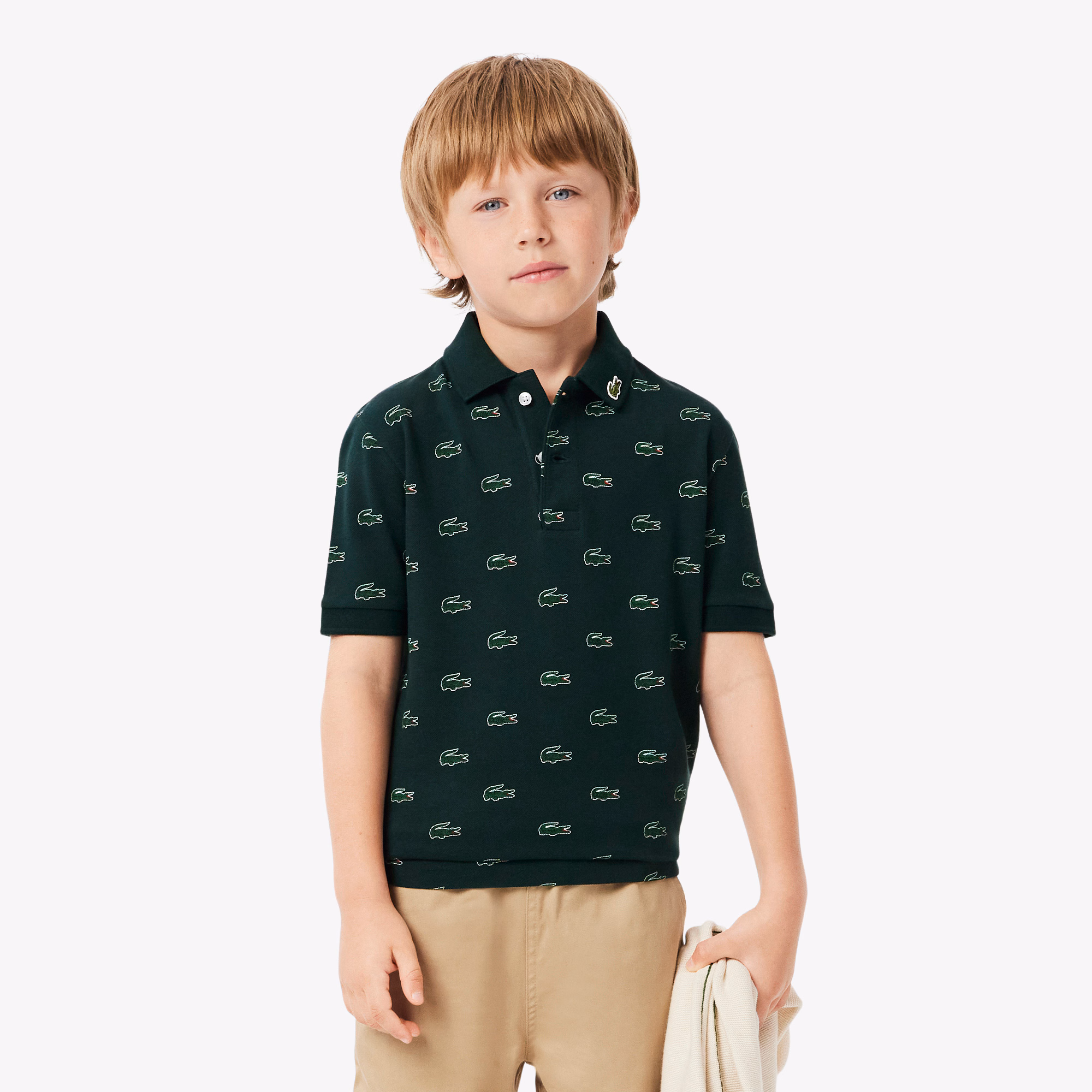 Boys' Printed Petit Piqué Polo