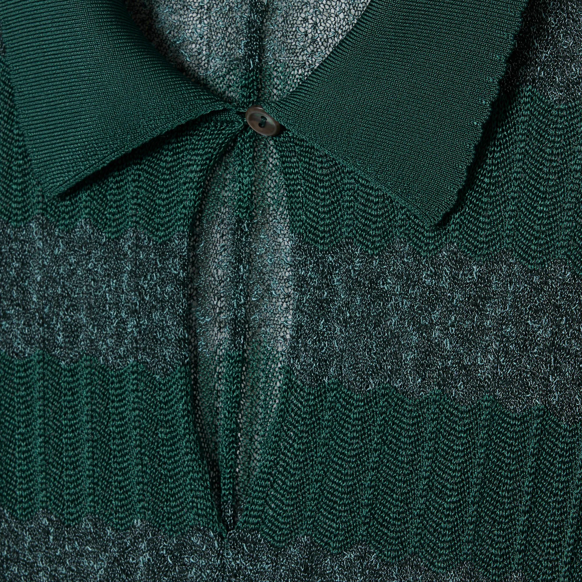 Runway Polo Collar Pointelle Maxi Dress