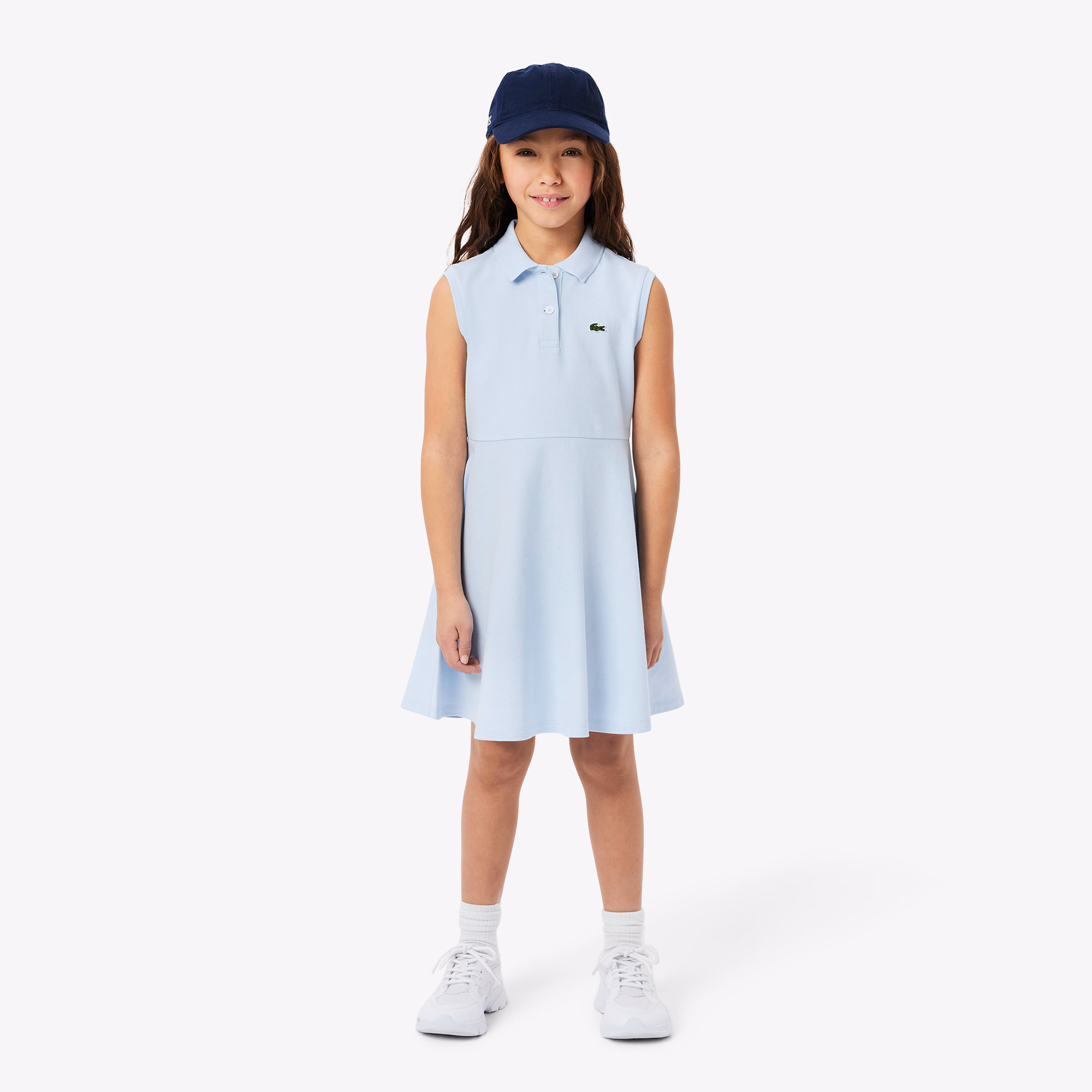 Kids' Sleeveless Stretch Piqué Polo Dress