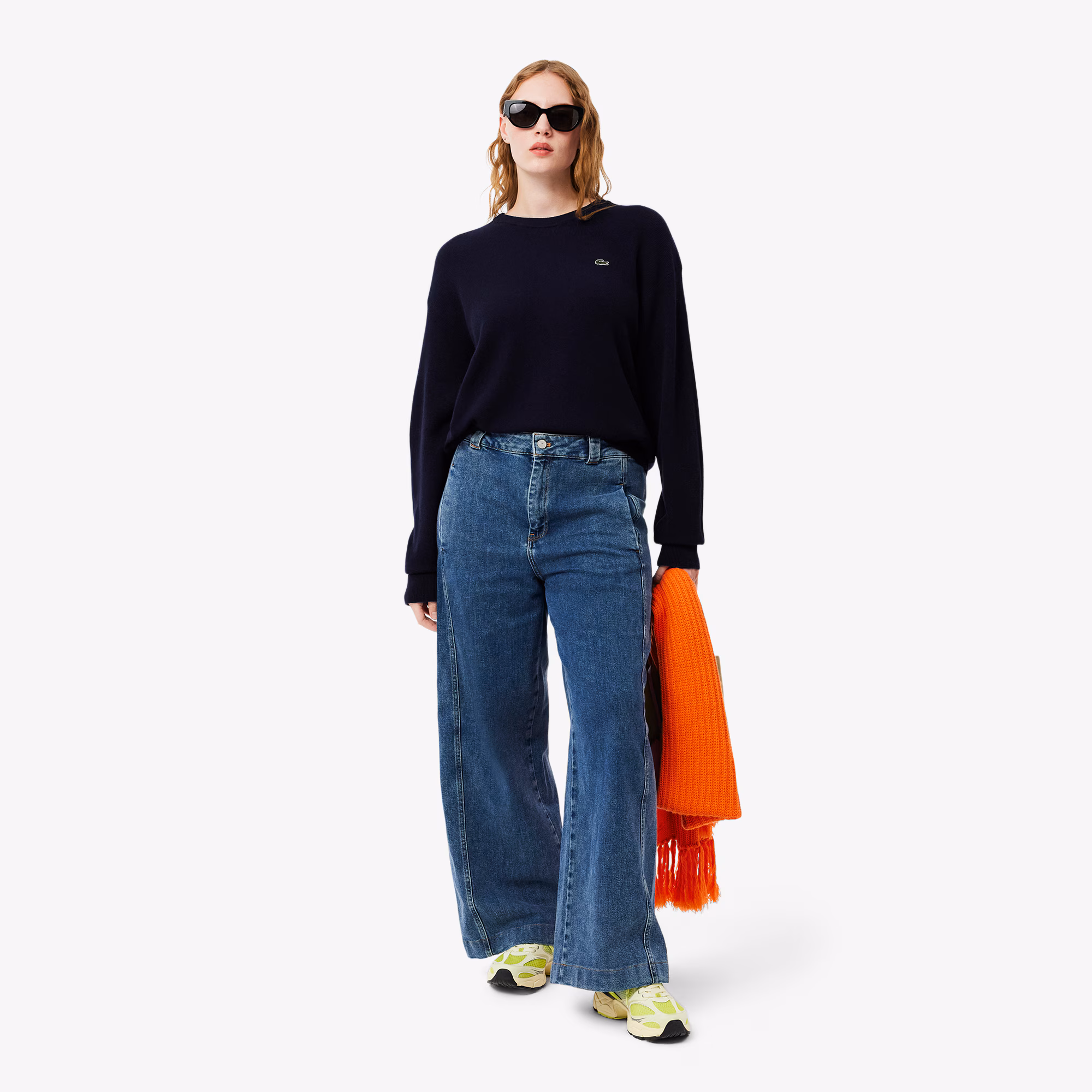 Women's Relaxed Fit Wool Moss Stitch Sweater