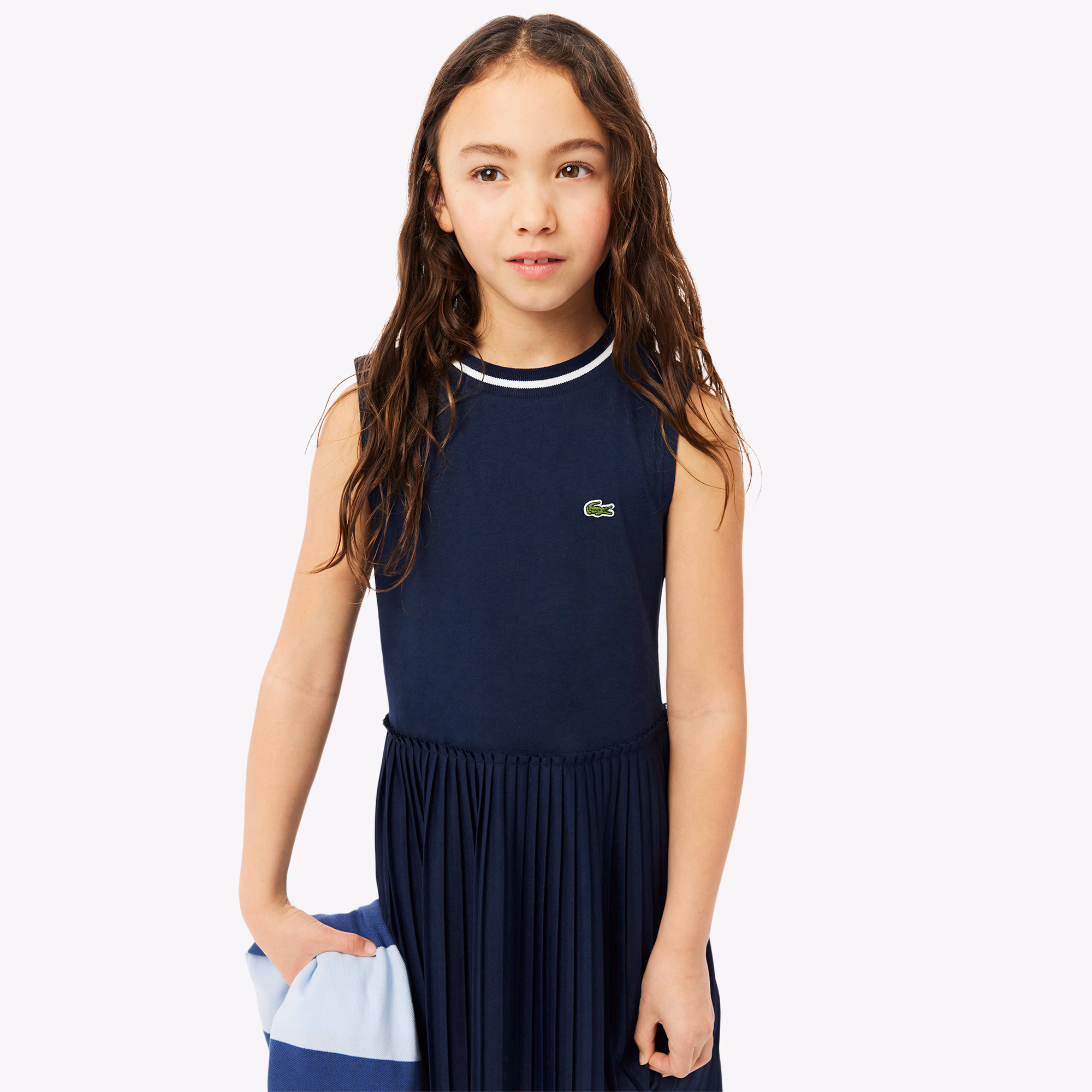 Kids' Sleeveless Pleated Jersey Dress