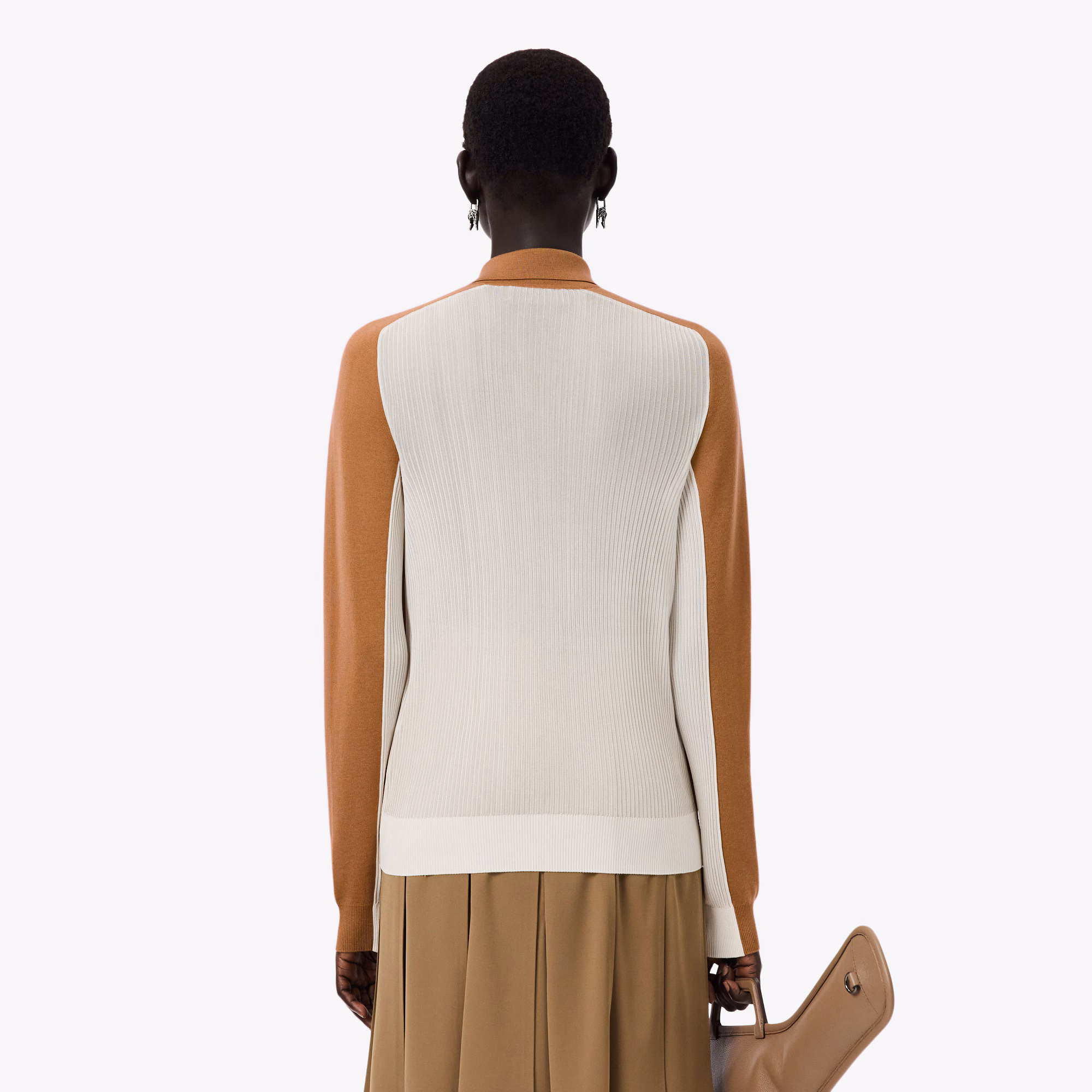 Runway Wool Blend Polo Collar Sweater