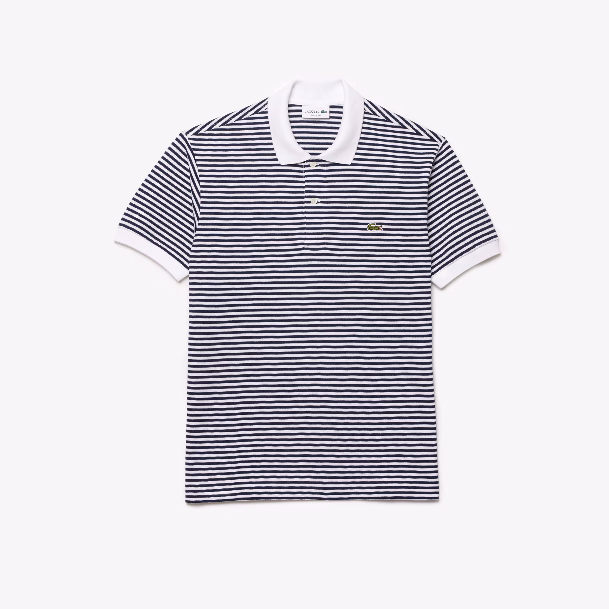 Men's Classic Fit L.12.12 Striped Petit Piqué Polo