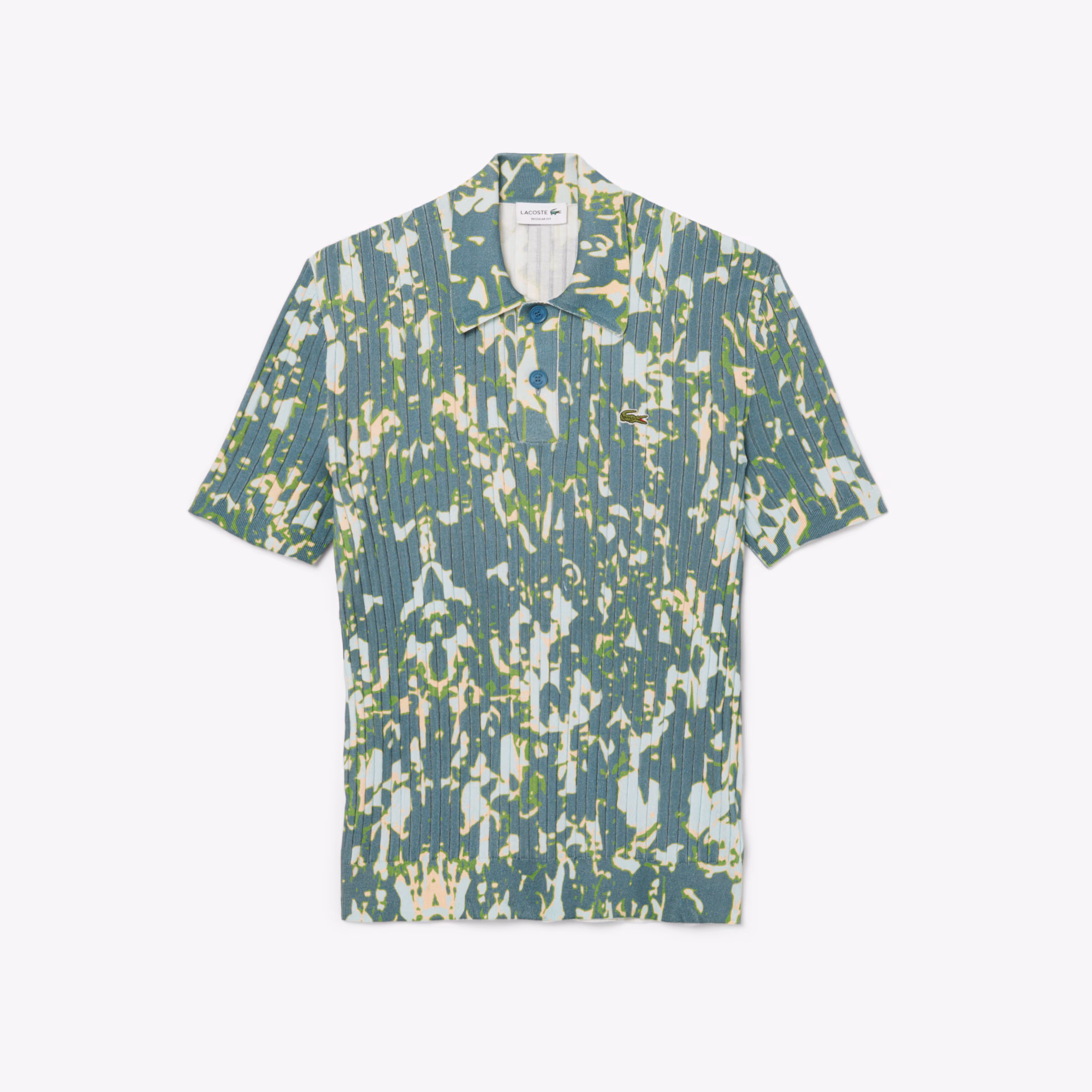 Men's Short Sleeve Graphic Print Polo Collar Sweater