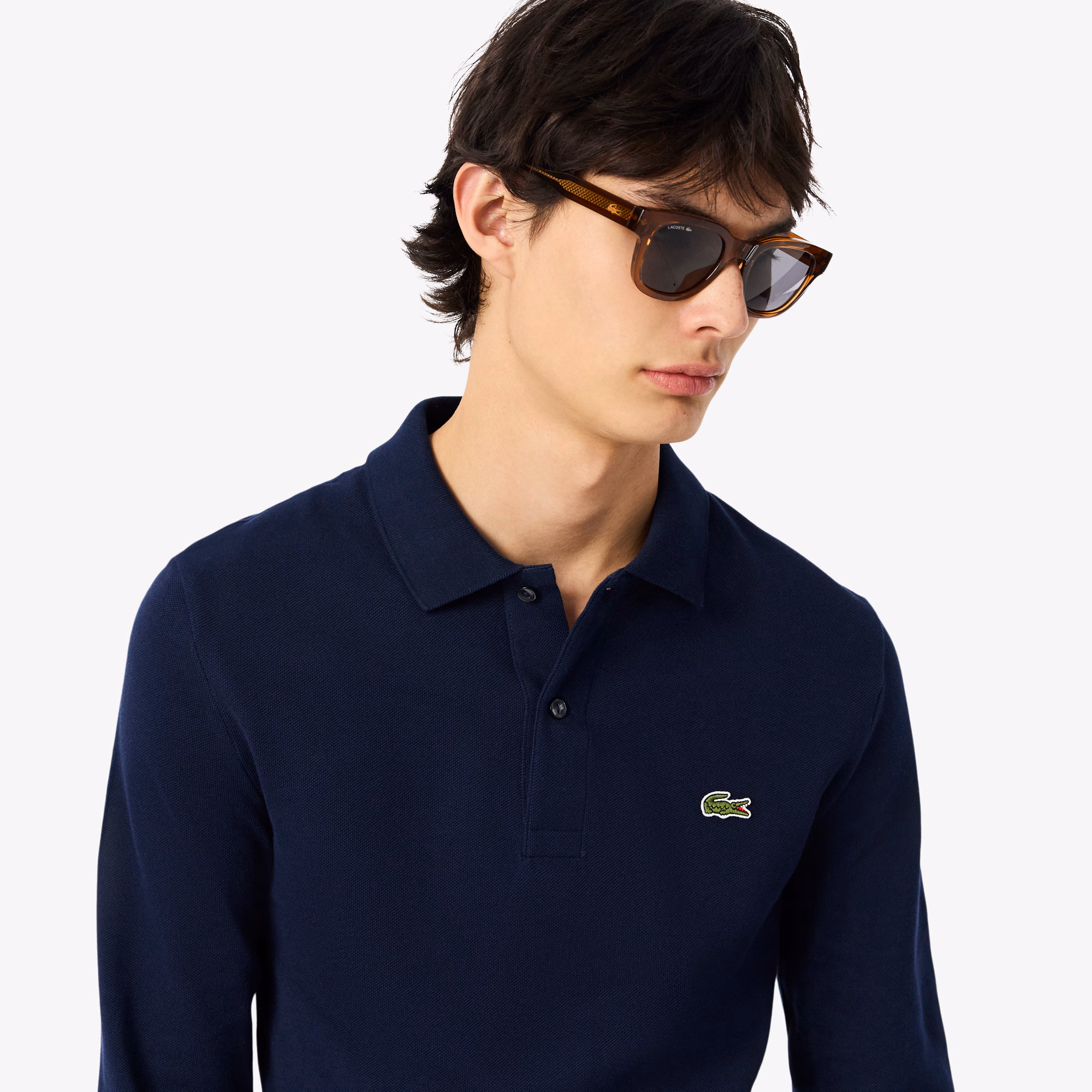 Men's Slim Fit L.12.12 Long Sleeve Polo