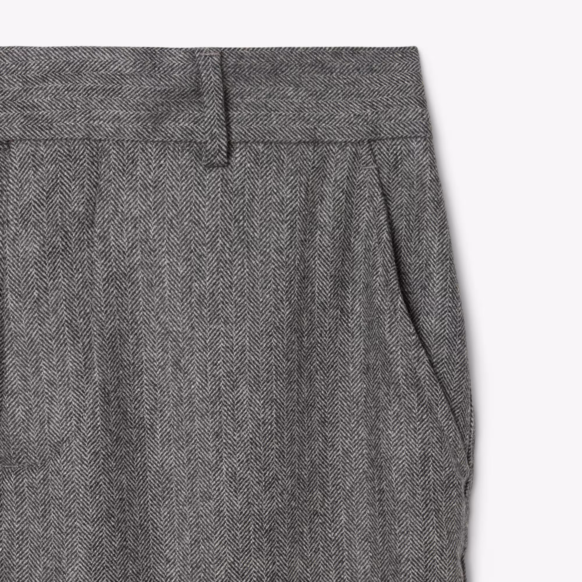 Men's Straight Fit Chevron Wool Pants
