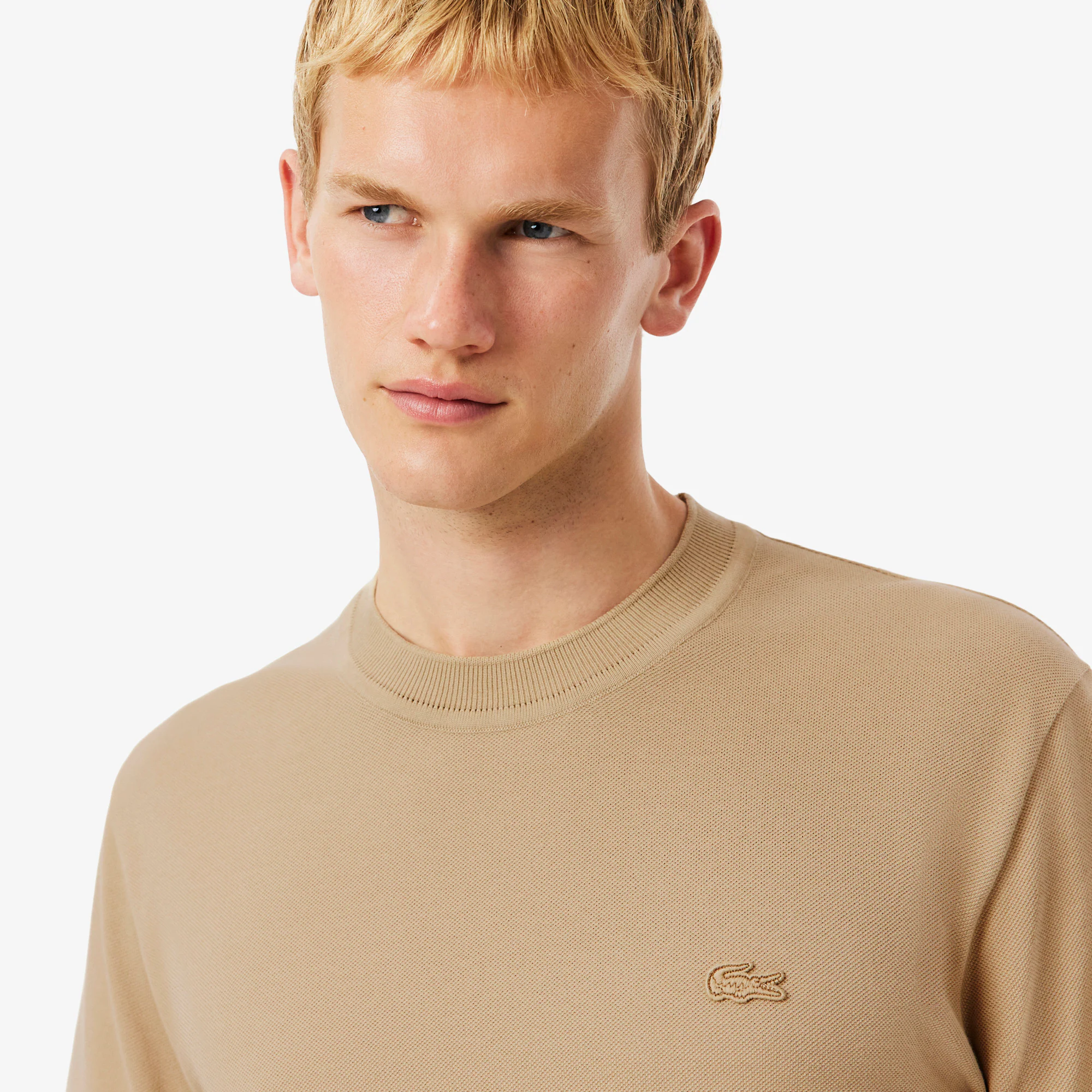 Men's Ribbed Neck Petit Piqué T-Shirt