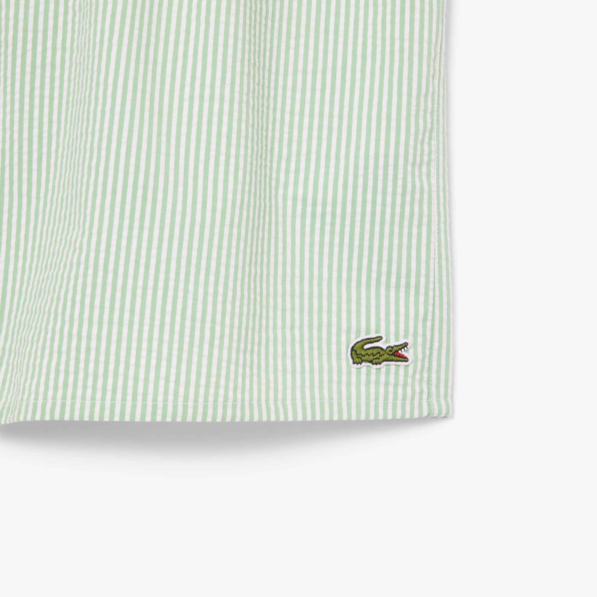 Men's Mid Length Striped Textured Swim Trunks