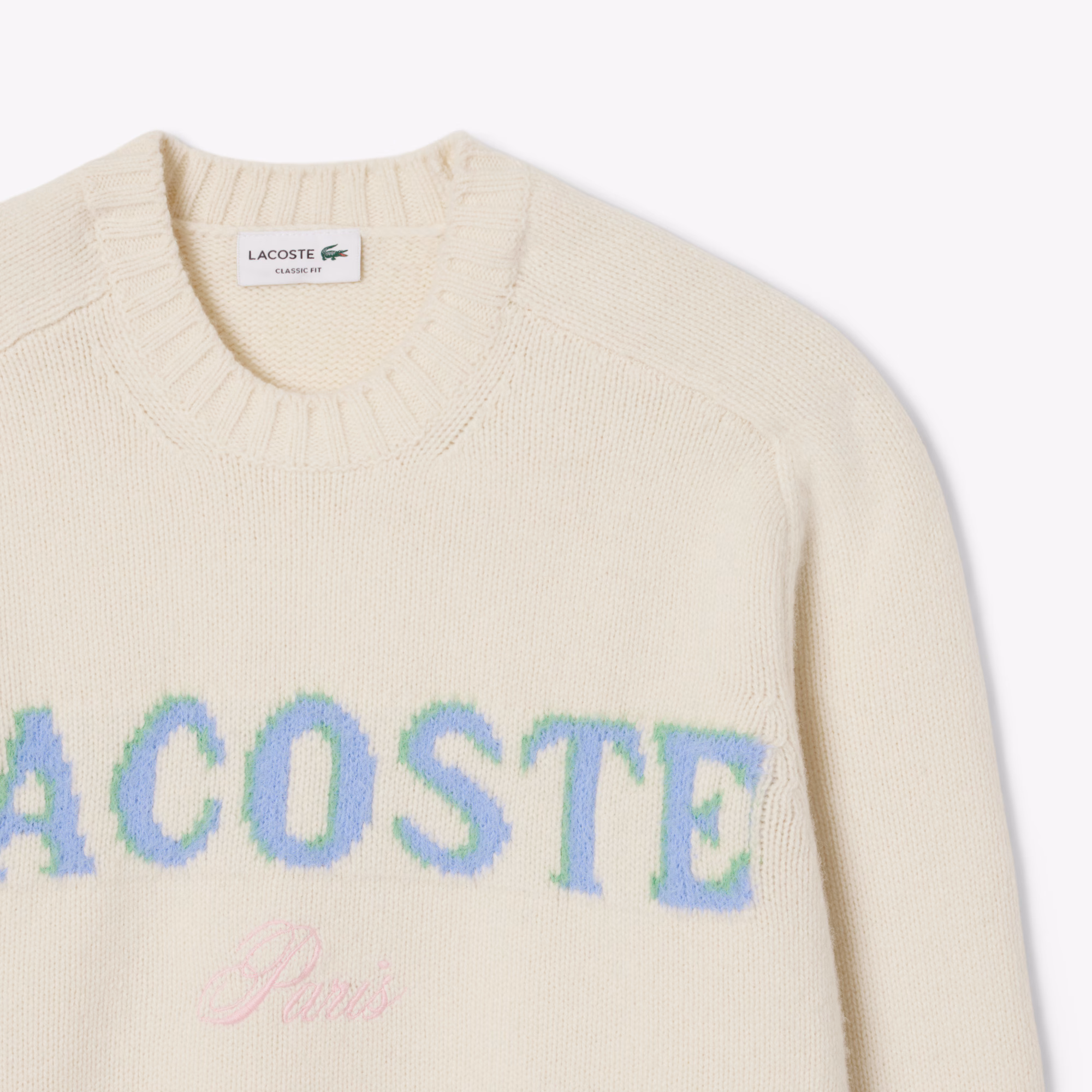 Men's Intarsia Branded Wool Sweater