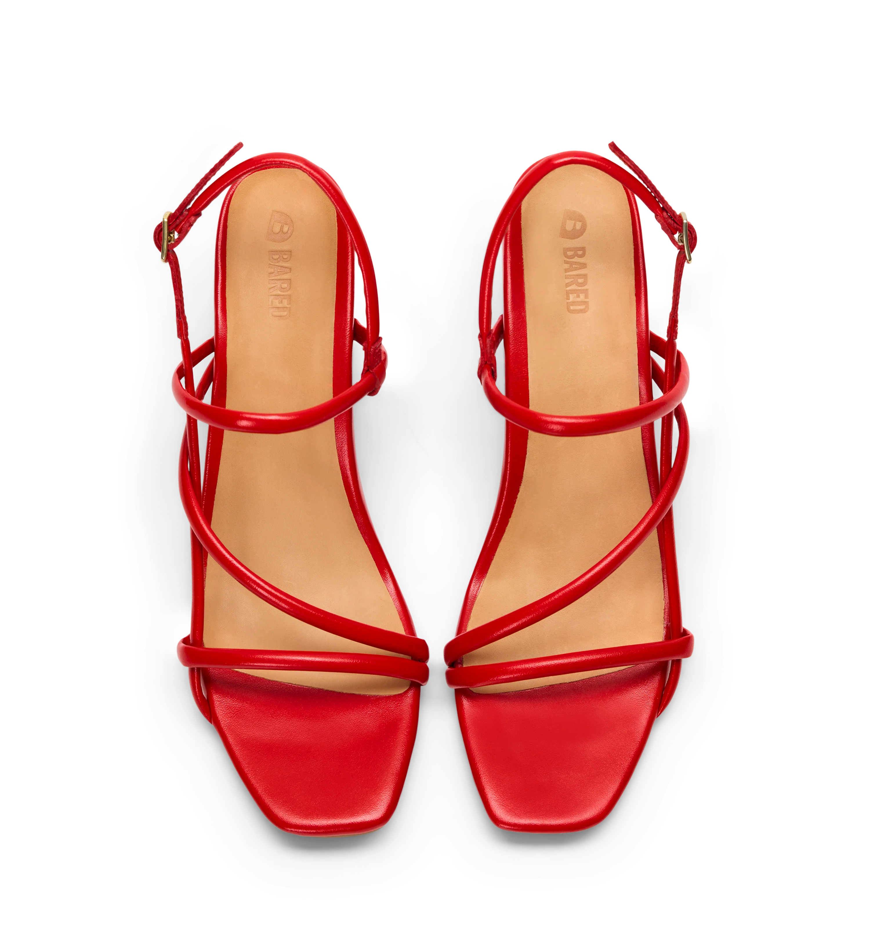 Towhee Poppy Red Leather Low Heels