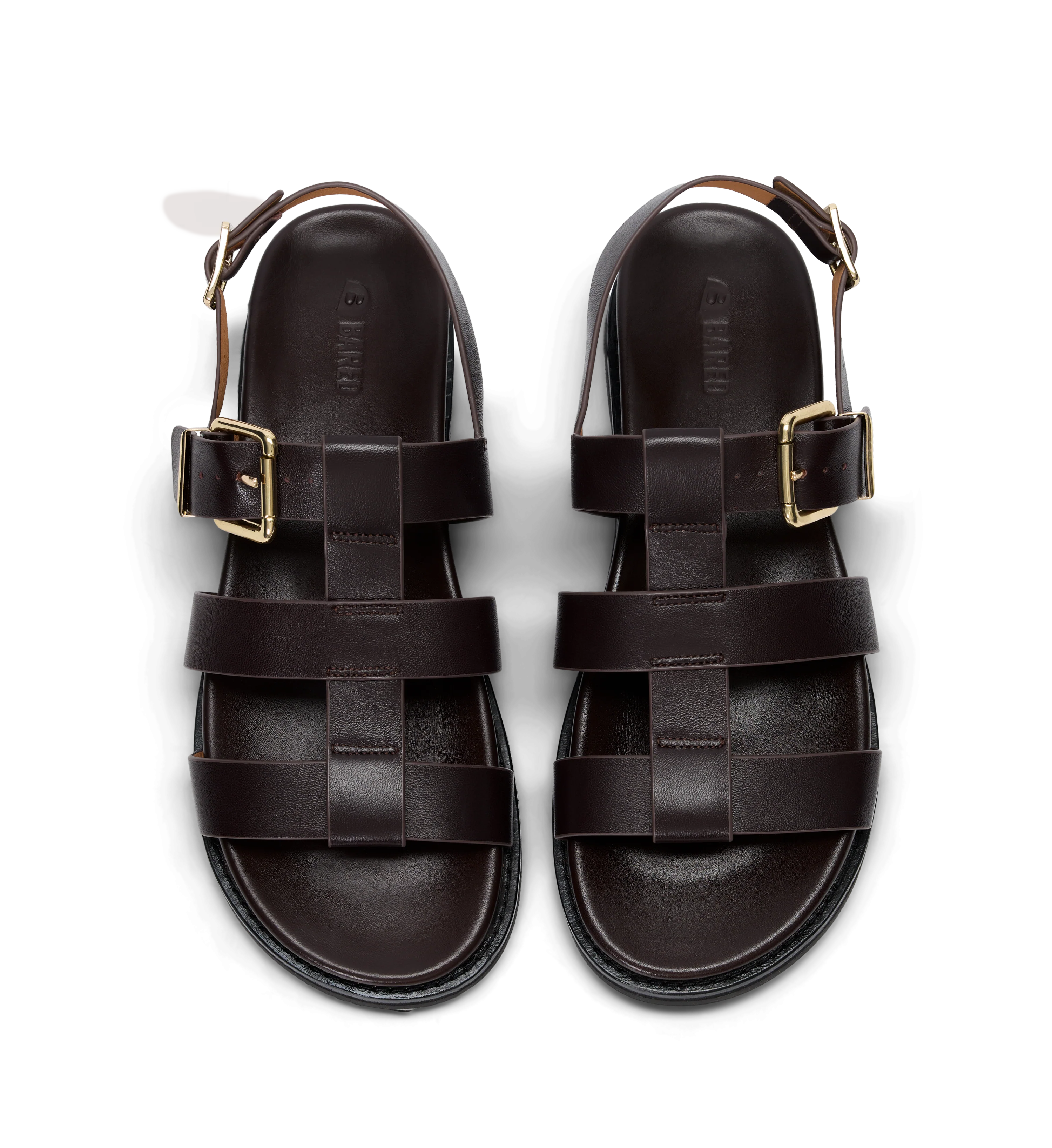 Anser Chocolate Brown Leather Chunky Sandals