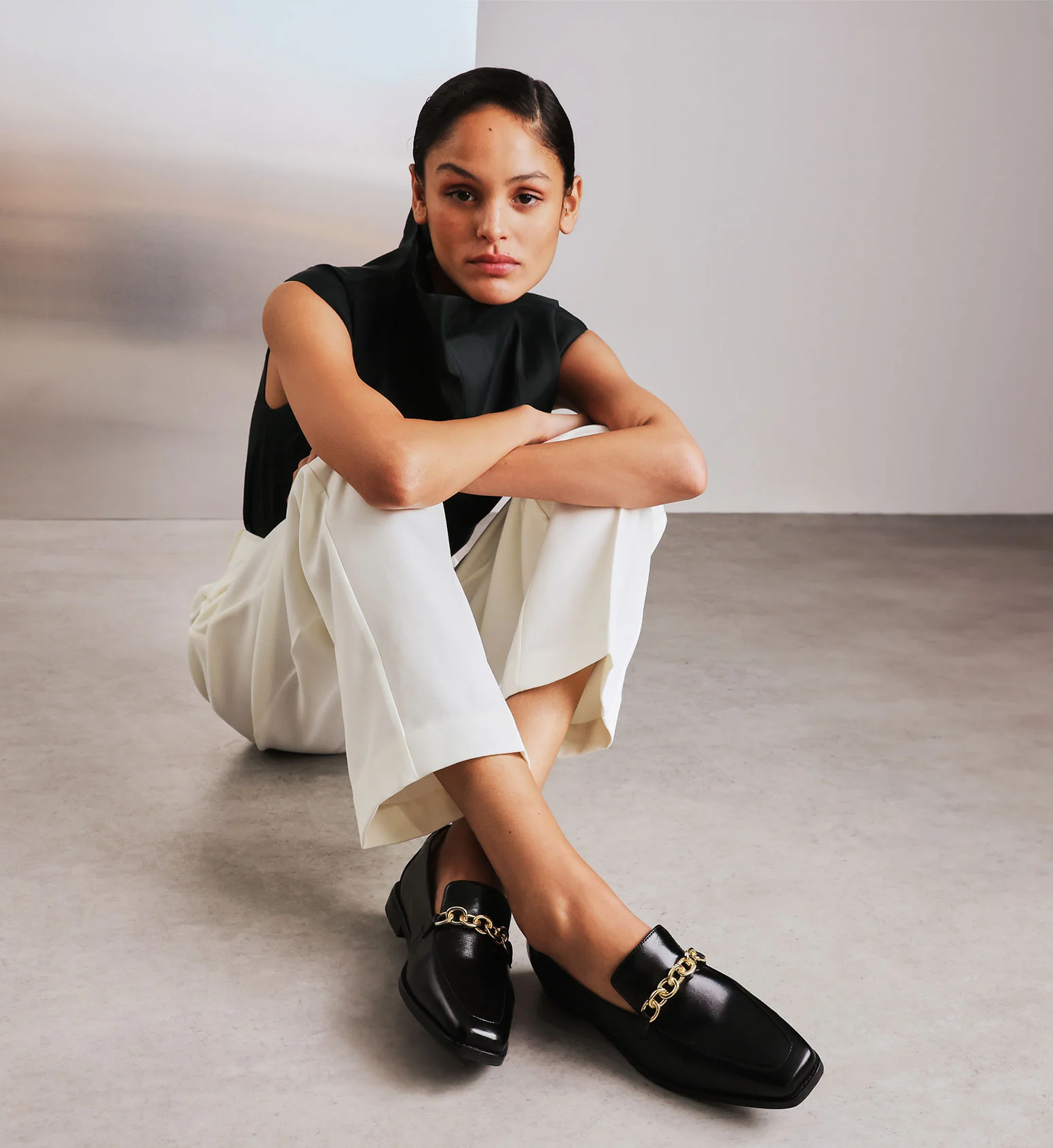 Whooper Black Leather & Hardware Loafers