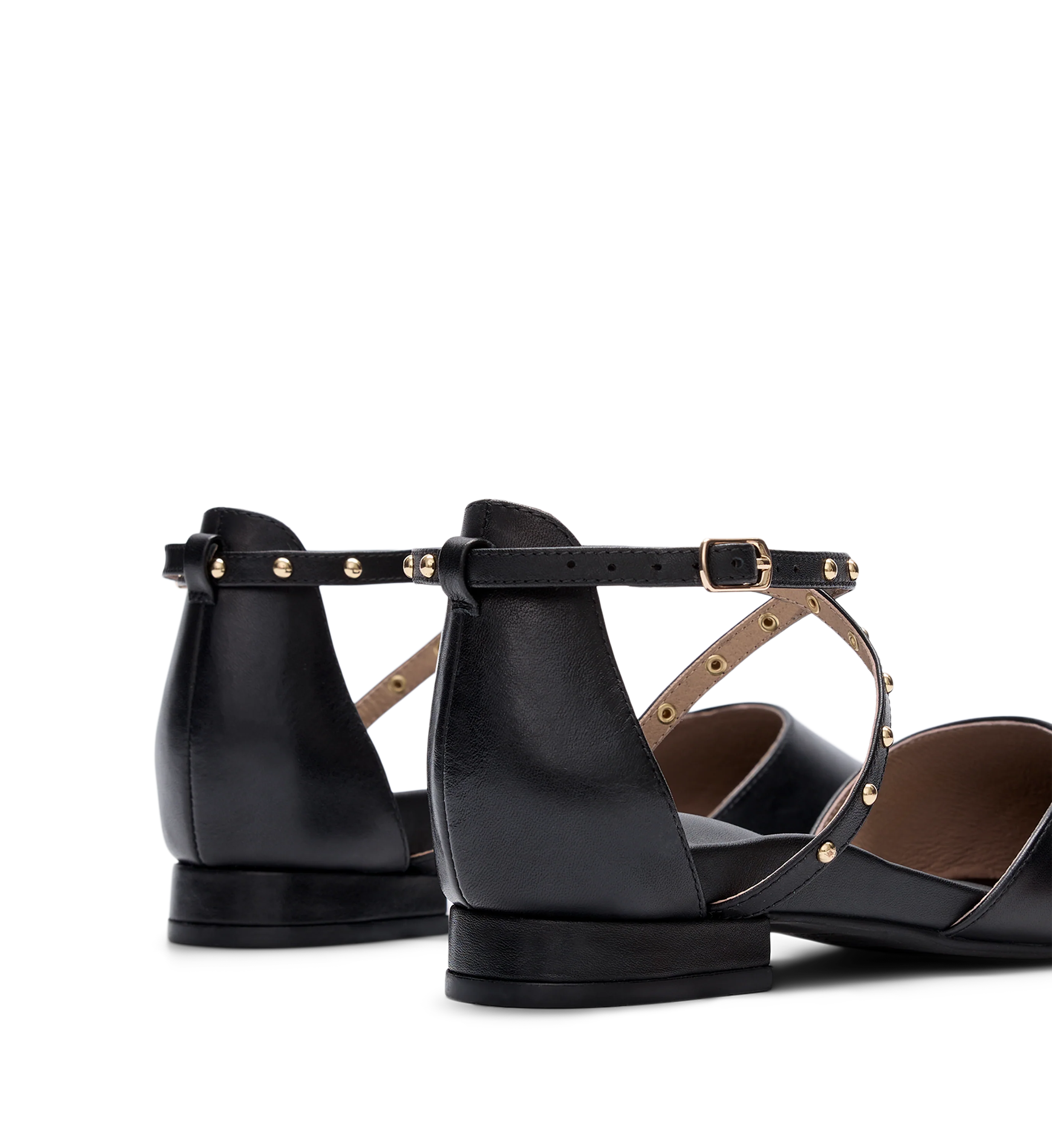 Grackle Black Leather Flats