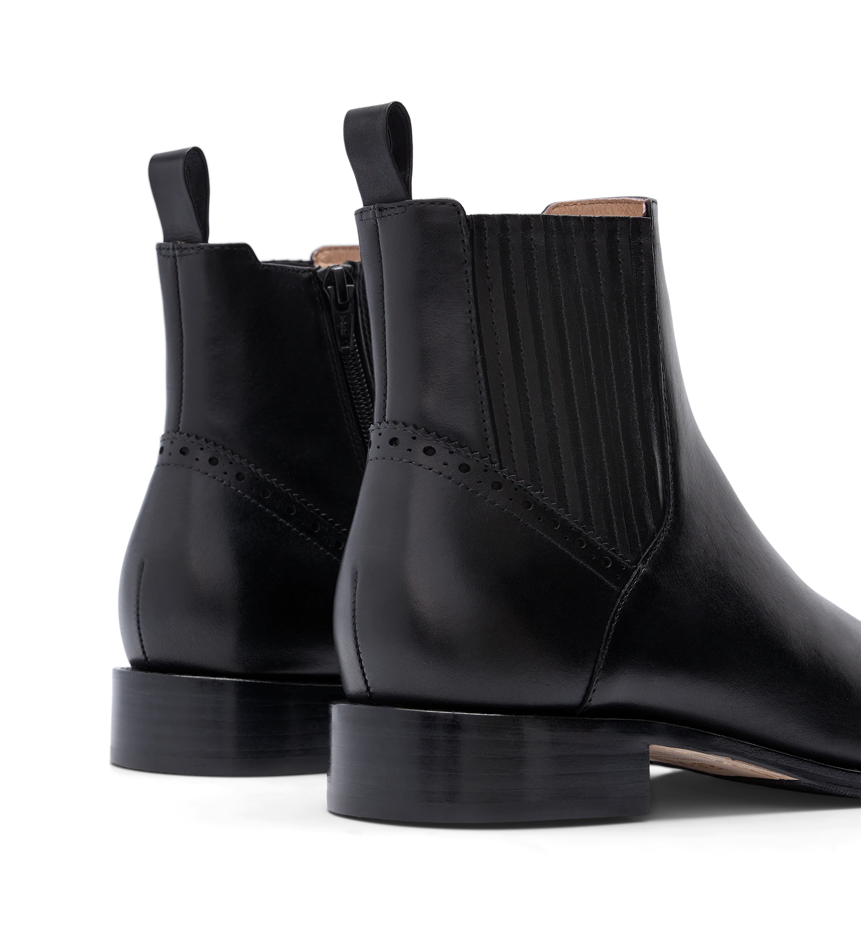 Tomtit Black Leather Ankle Boots