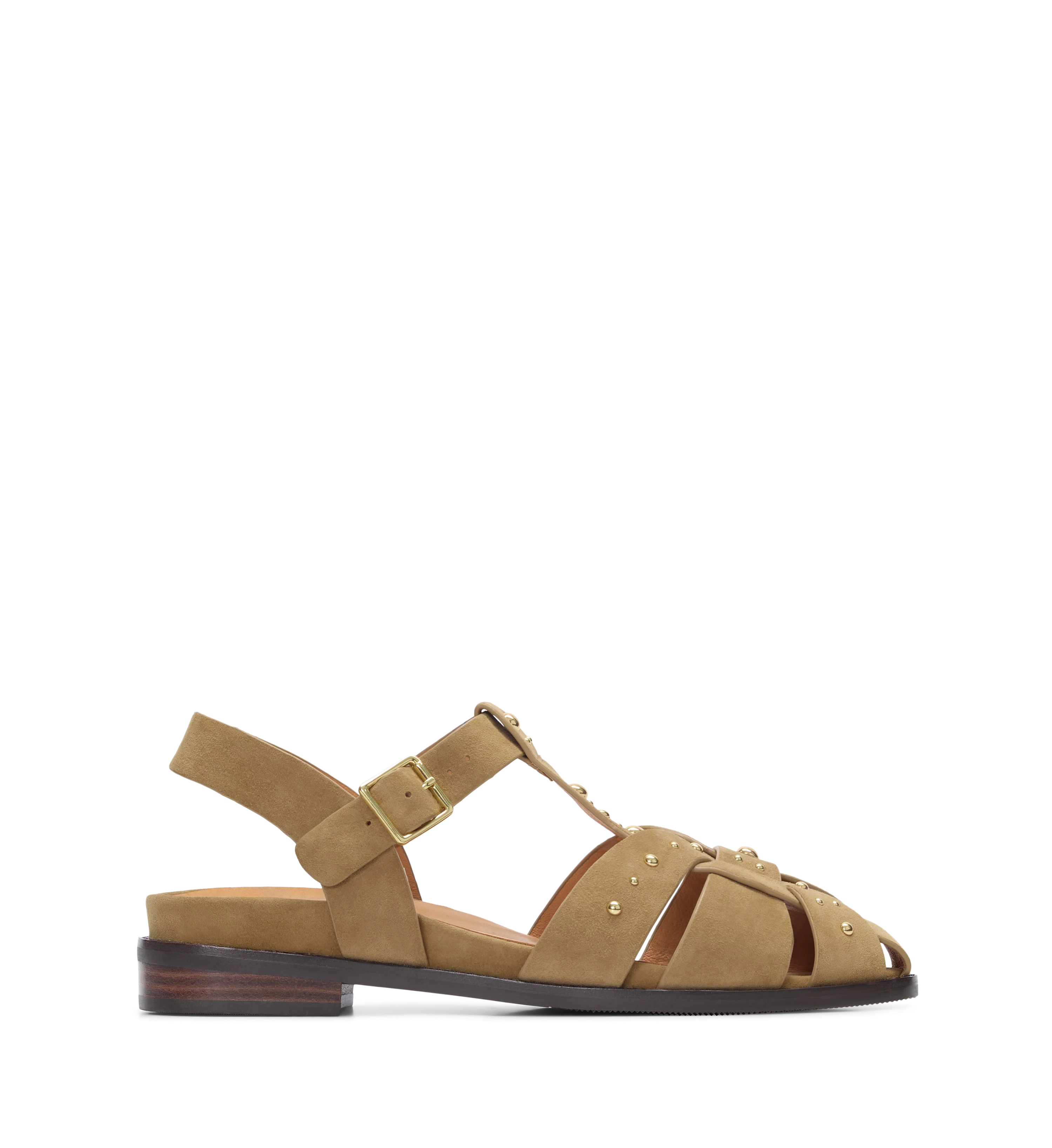 Cettia Camel Suede & Hardware Casual Flats